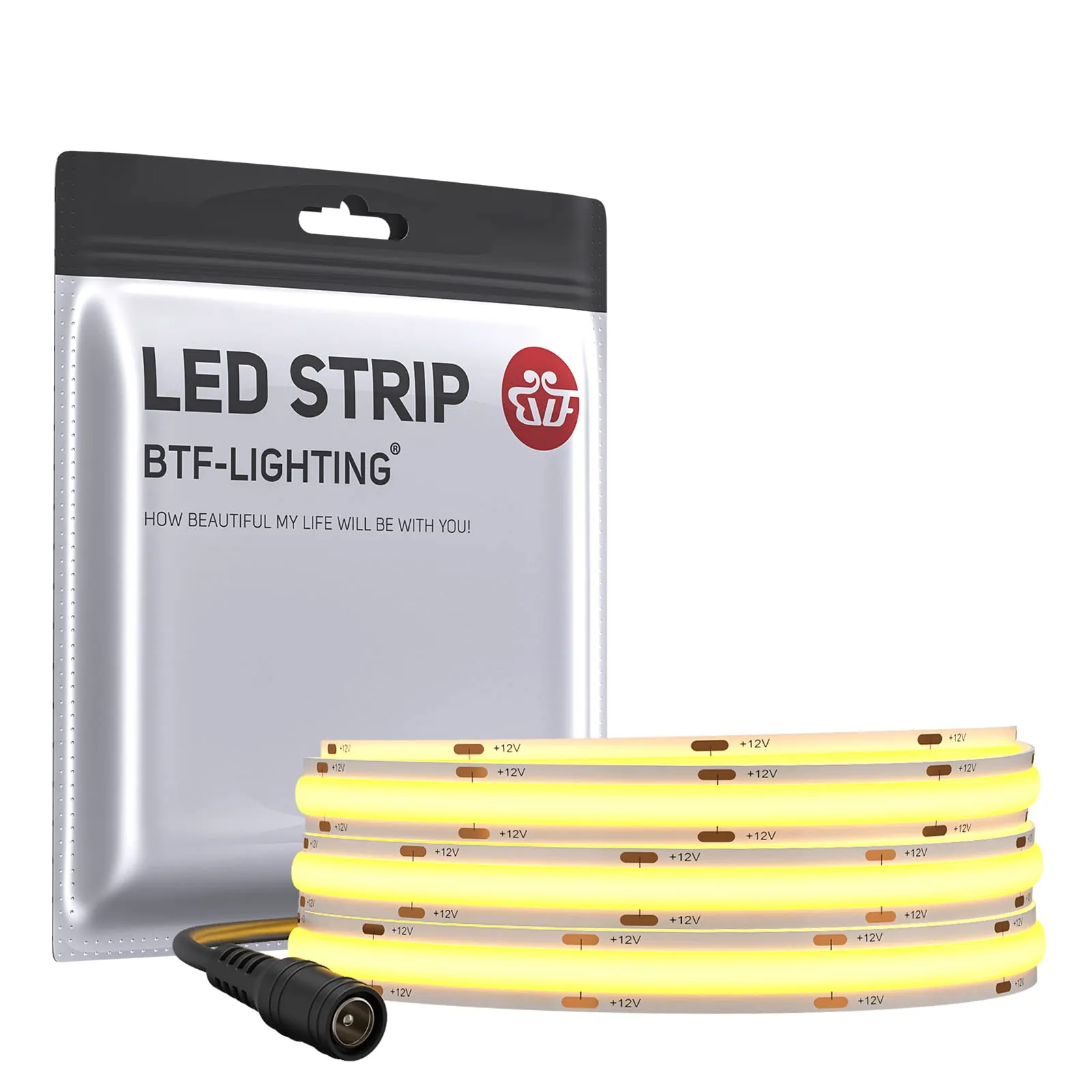 BTF-LIGHTING FCOB LED Strip 12V Dimmable 6000K 1m 528LED/m - immagine 1