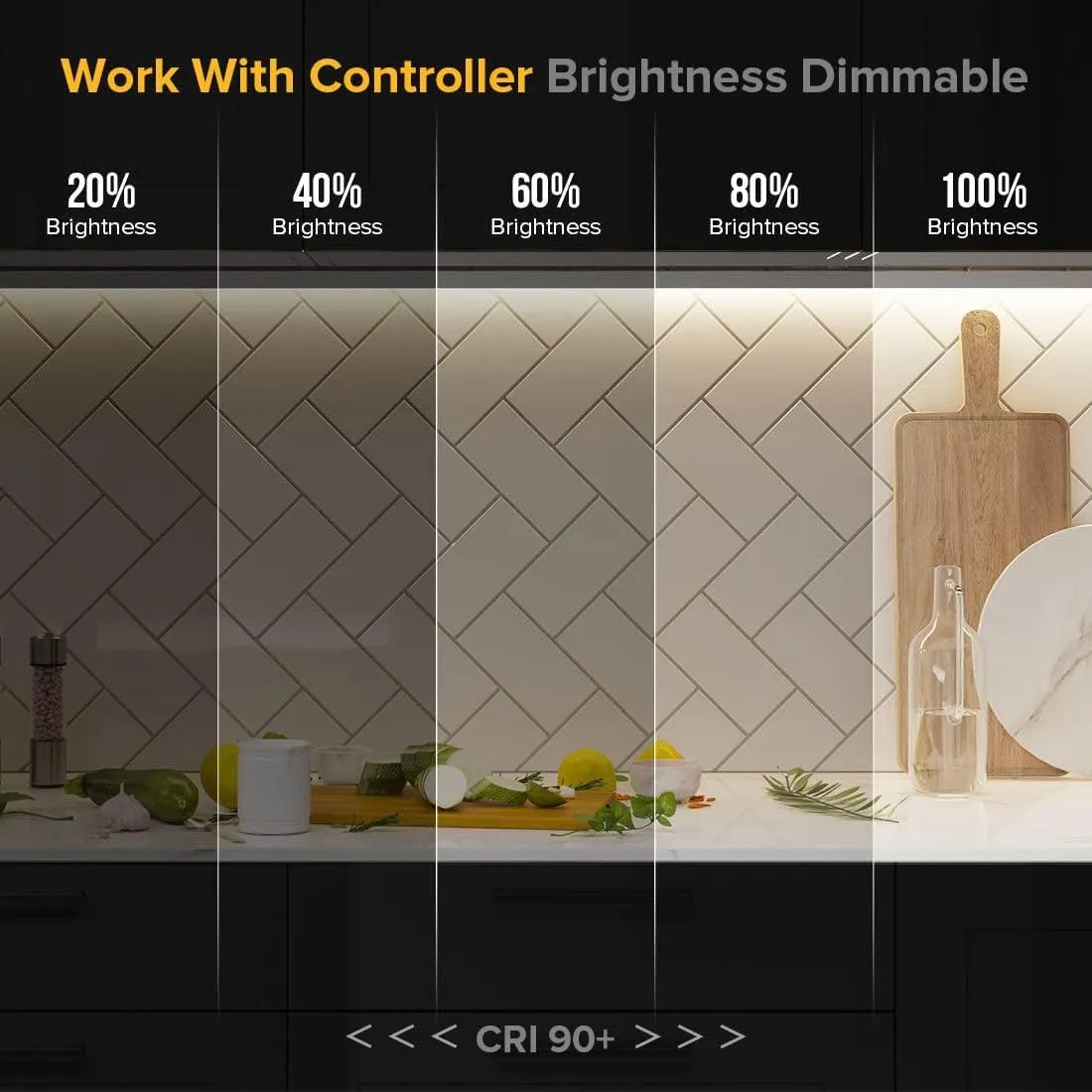 BTF-LIGHTING FCOB LED Strip 12V Dimmerabile 3000K 5m 528LED/m - immagine 6