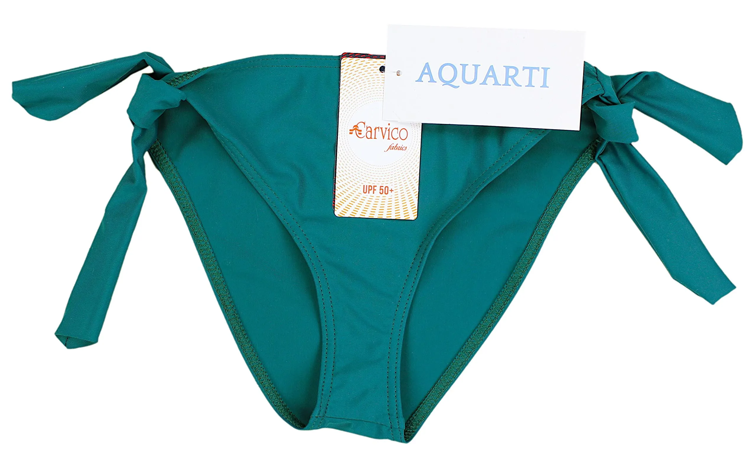 Aquarti Slip Costume Donna con Lacci Laterali, Verde Smeraldo, 42 - immagine 5