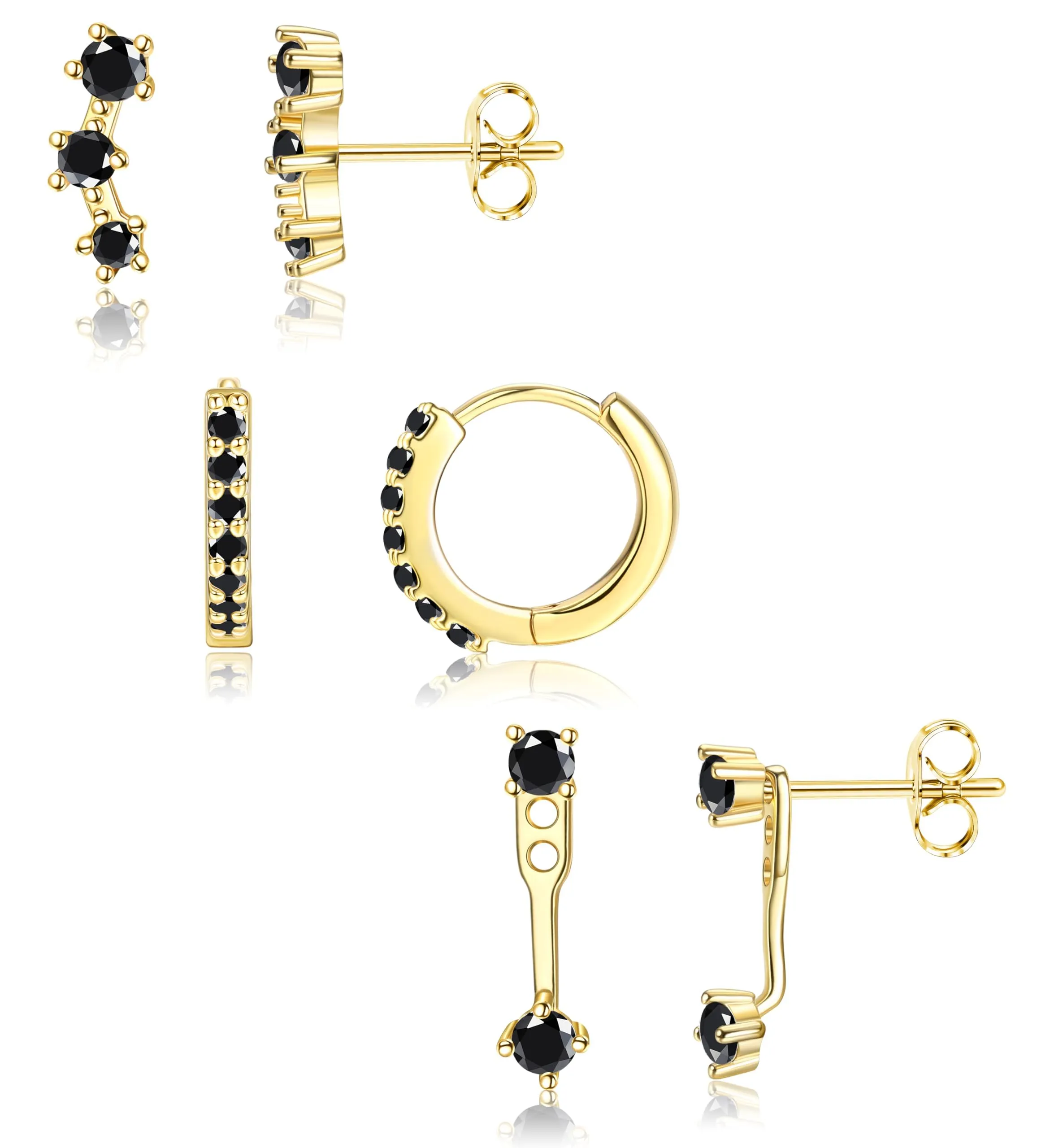 Morfetto Set Orecchini Donna Argento 925, 3 Paia - immagine 1