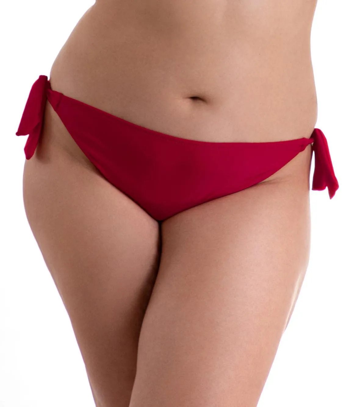 Aquarti Slip Costume Donna con Lacci Laterali, Rosso Scuro, 42 - immagine 4