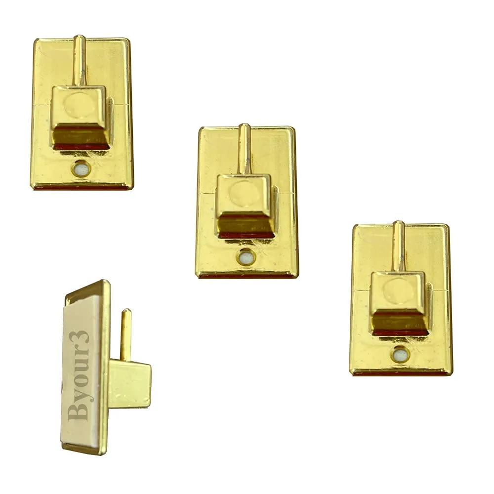 Byour3 Ganci Adesivi per Bastoni Astine Estensibili, Set 4 Pezzi, Oro Lucido - immagine 3