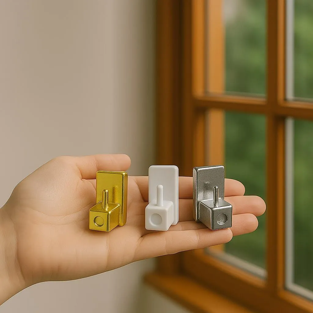 Byour3 Ganci Adesivi per Bastoni e Astine Estensibili, Set 4 pz, Bianco - immagine 1