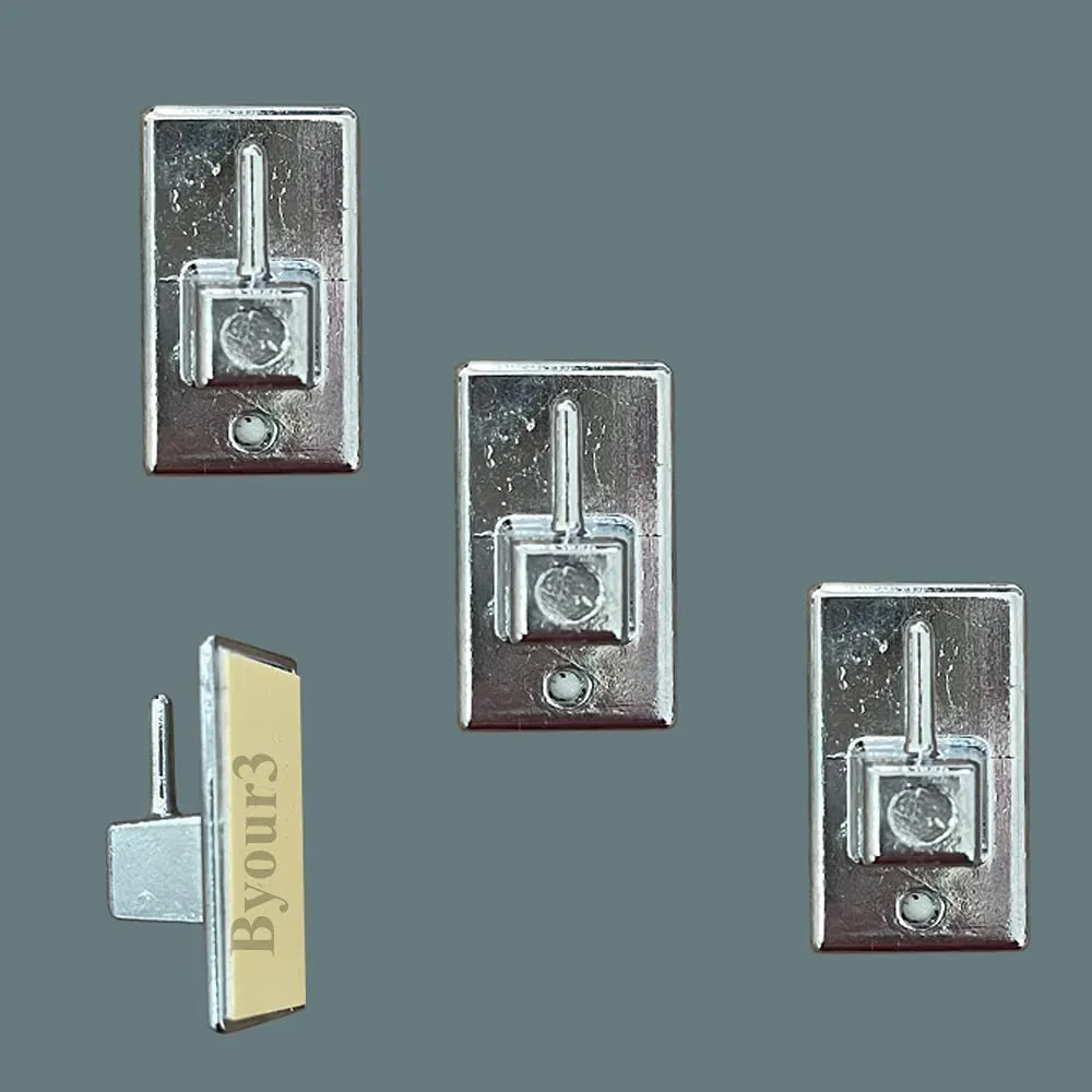 Byour3 Ganci Adesivi per Bastoni Astine Estensibili, Set 4 pz, Cromo - immagine 2