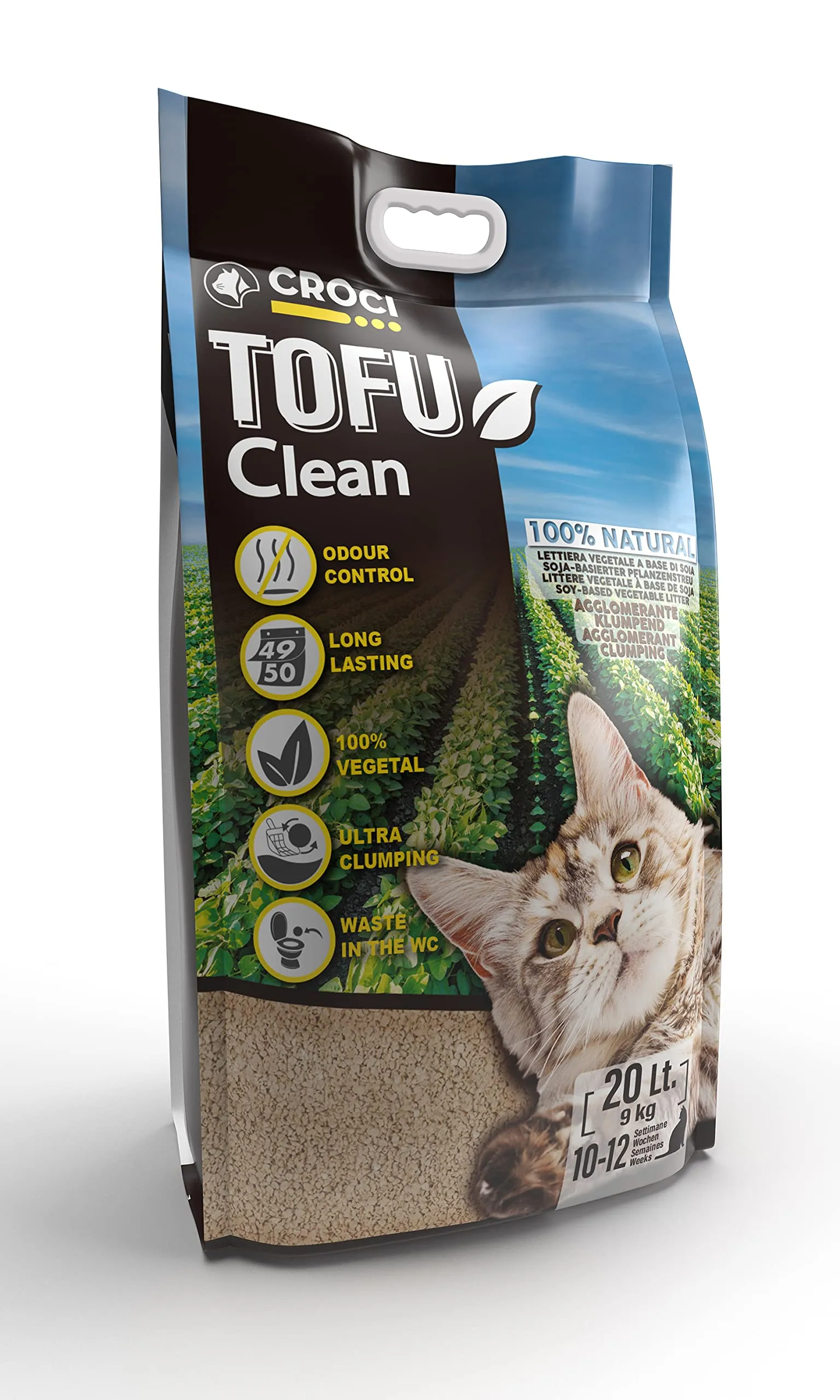 Croci Tofu Clean Lettiera per Gatti Agglomerante Biodegradabile 20L - immagine 1