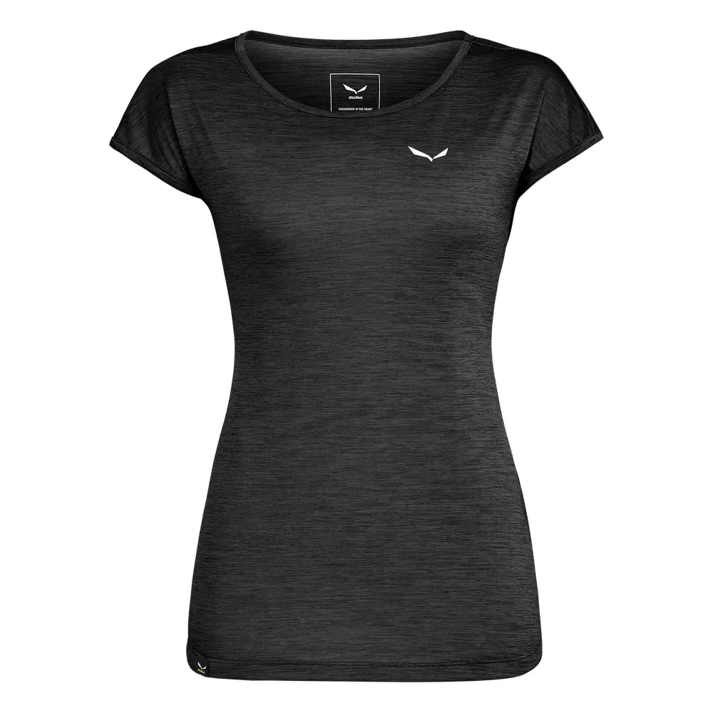 Salewa Puez Melange Dry W S/S Tee, Black Out Melange, S - immagine 1