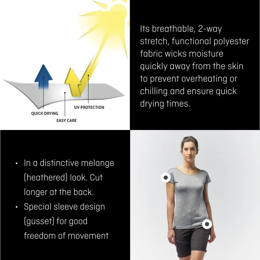 Salewa Puez Melange Dry W S/S Tee, Black Out Melange, S - immagine 7