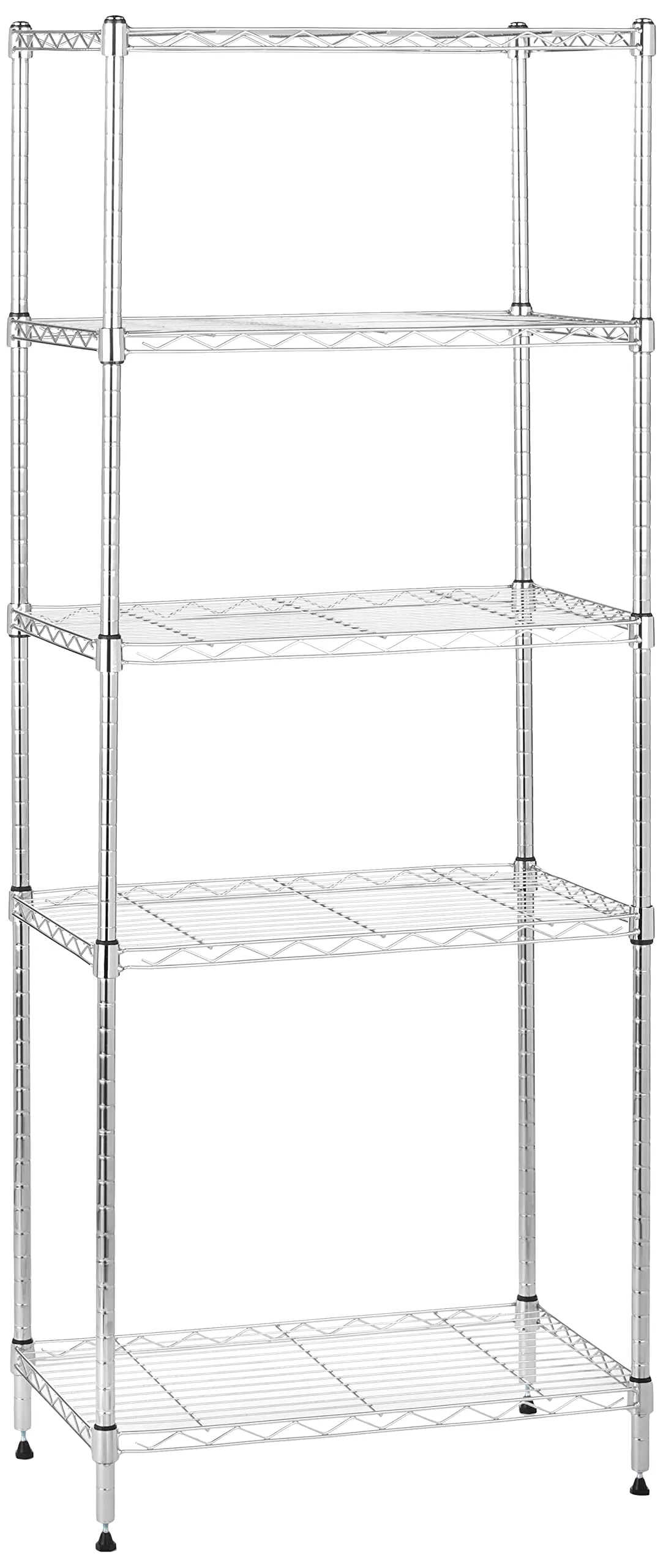 Amazon Basics Scaffaliera a 5 Ripiani Stretti, Cromo, 34 x 58.9 x 152.5 cm - immagine 1