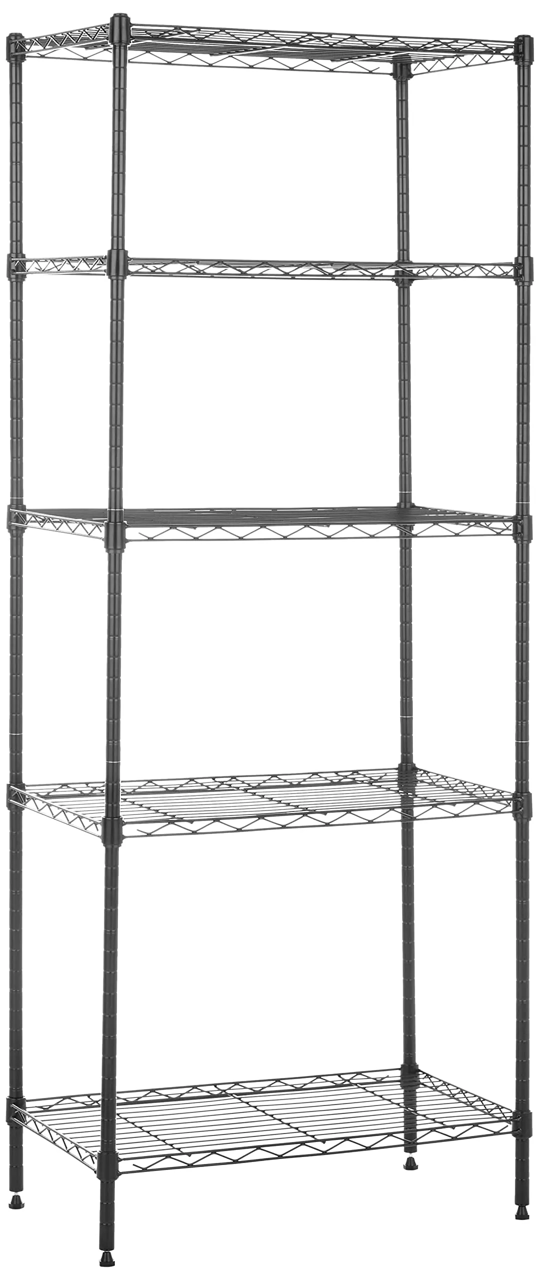 Amazon Basics Scaffaliera a 5 Ripiani Stretti, Nero, 60.1 x 35.6 x 152.4 cm - immagine 1