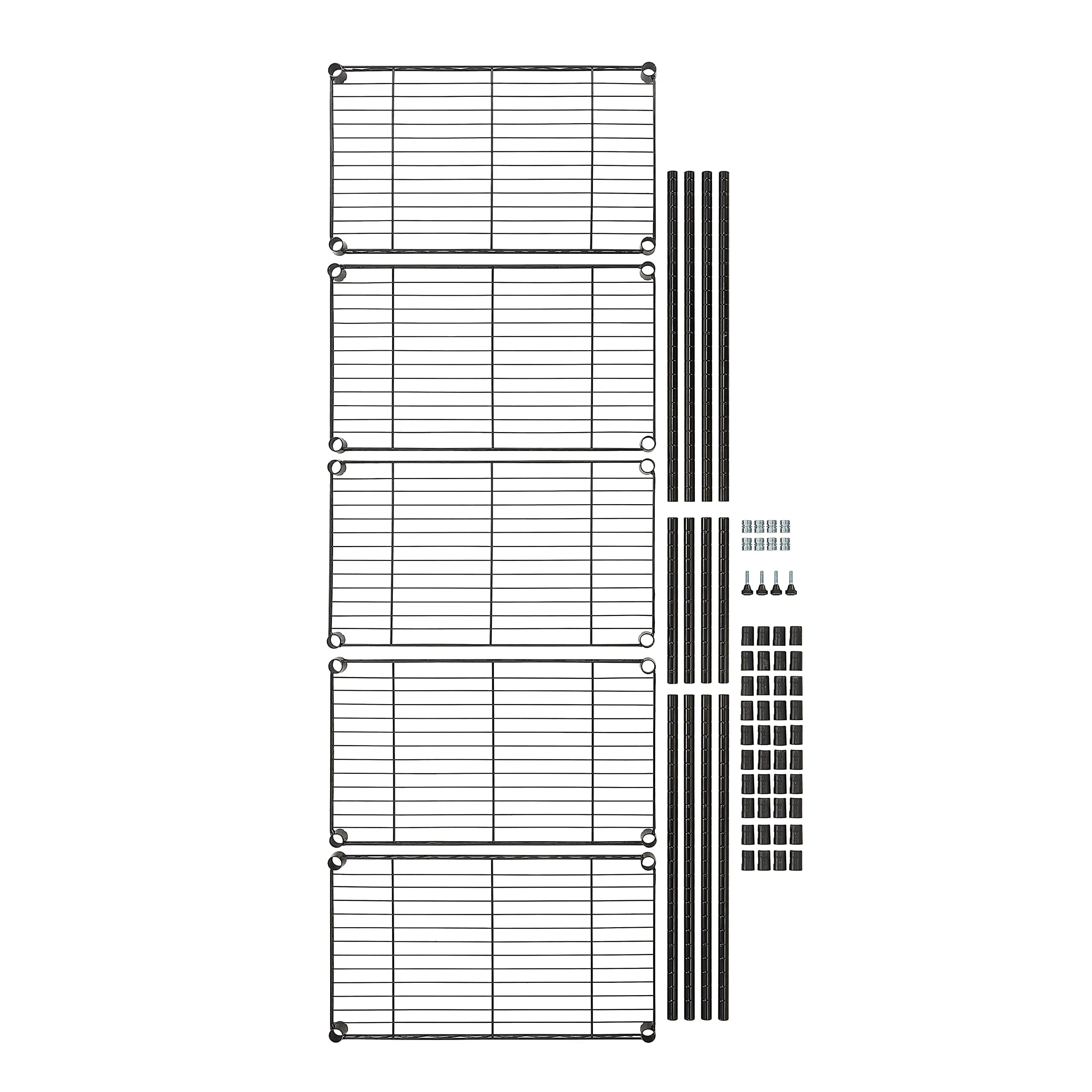 Amazon Basics Scaffaliera a 5 Ripiani Stretti, Nero, 60.1 x 35.6 x 152.4 cm - immagine 7