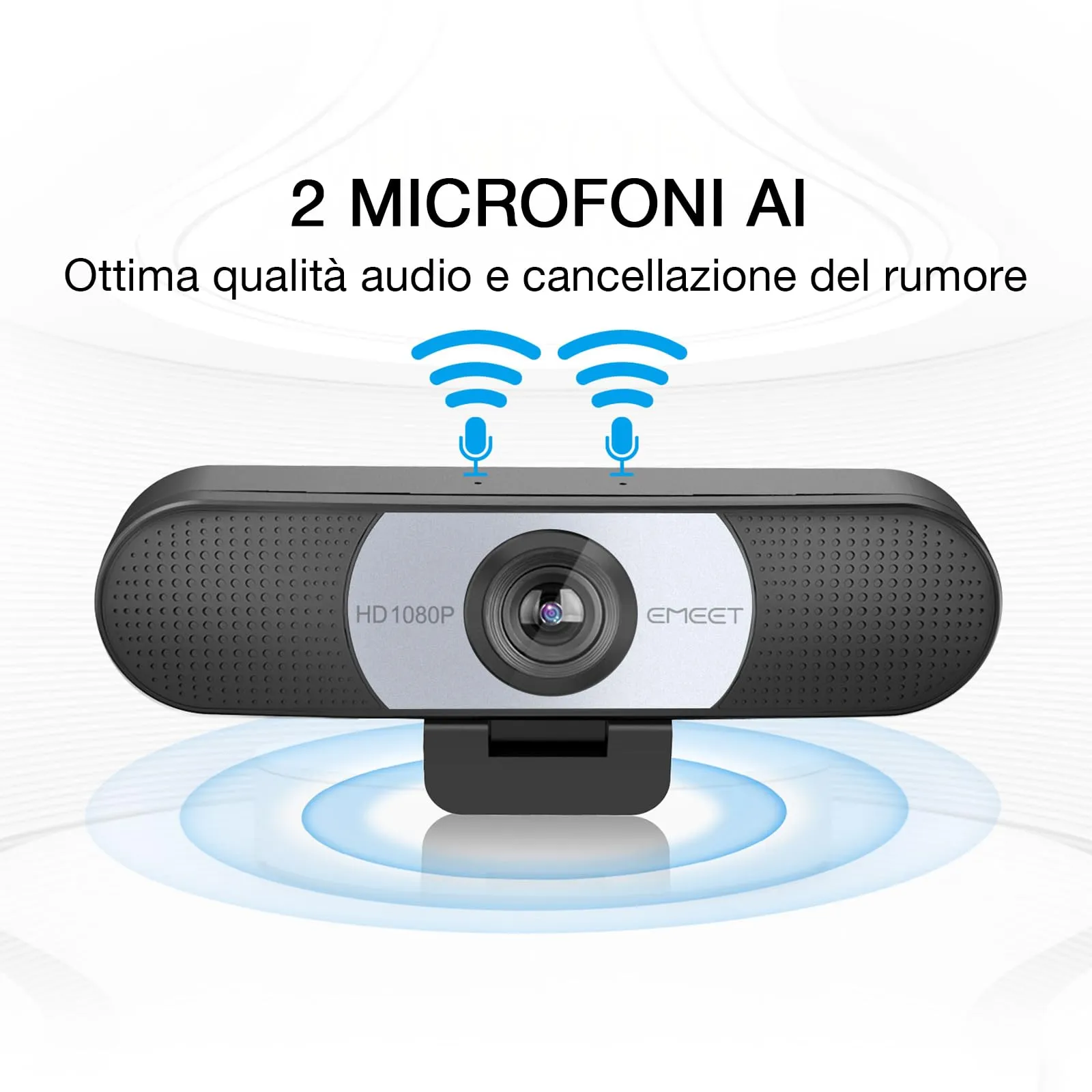 EMEET C960 Full HD 1080P Webcam with Privacy Cover and Dual Microphone - immagine 4