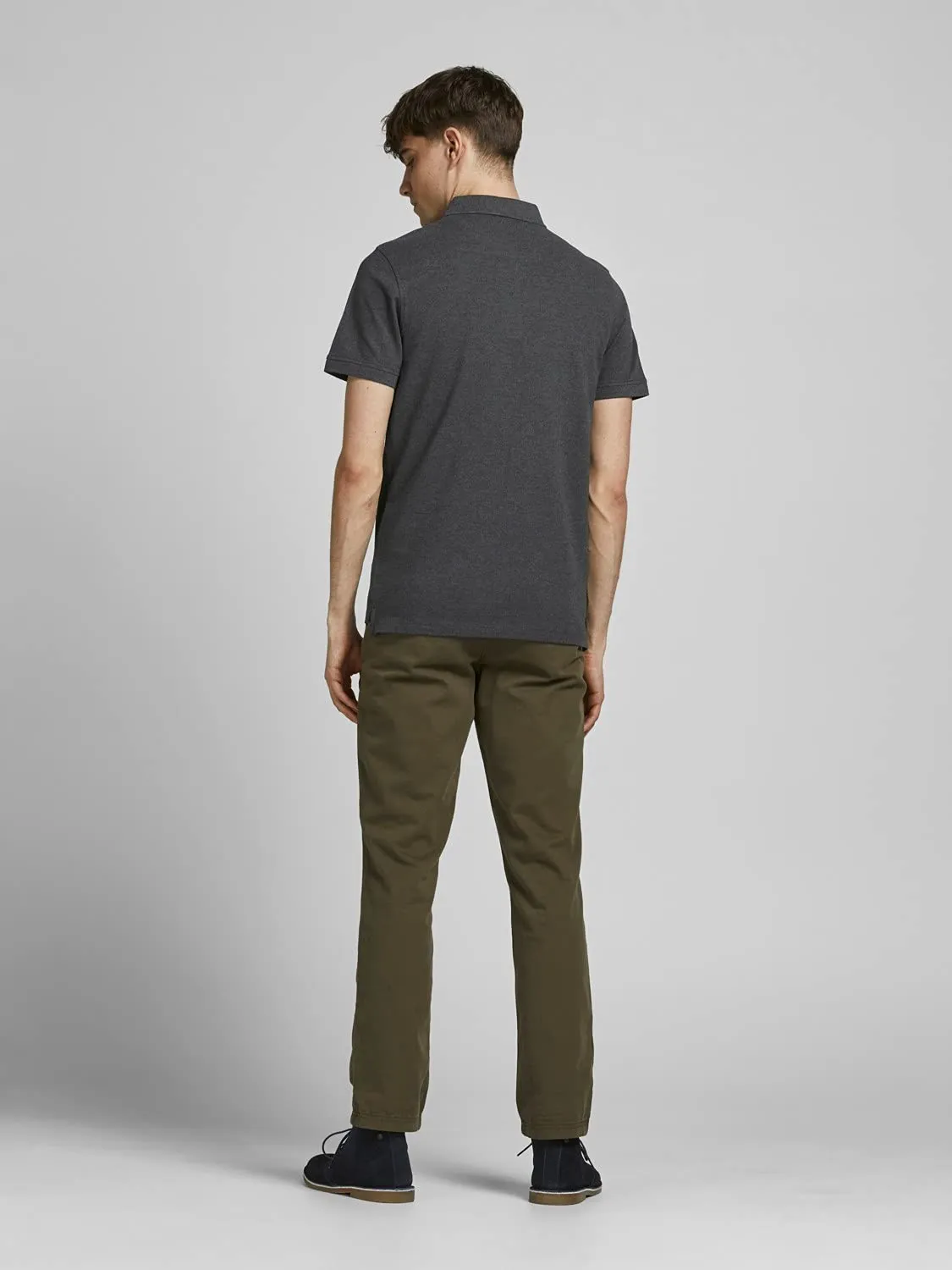 JACK & JONES JJEPAULOS Polo SS 2-Pack, Dark Grey Melange/Denim Blue, M - immagine 3