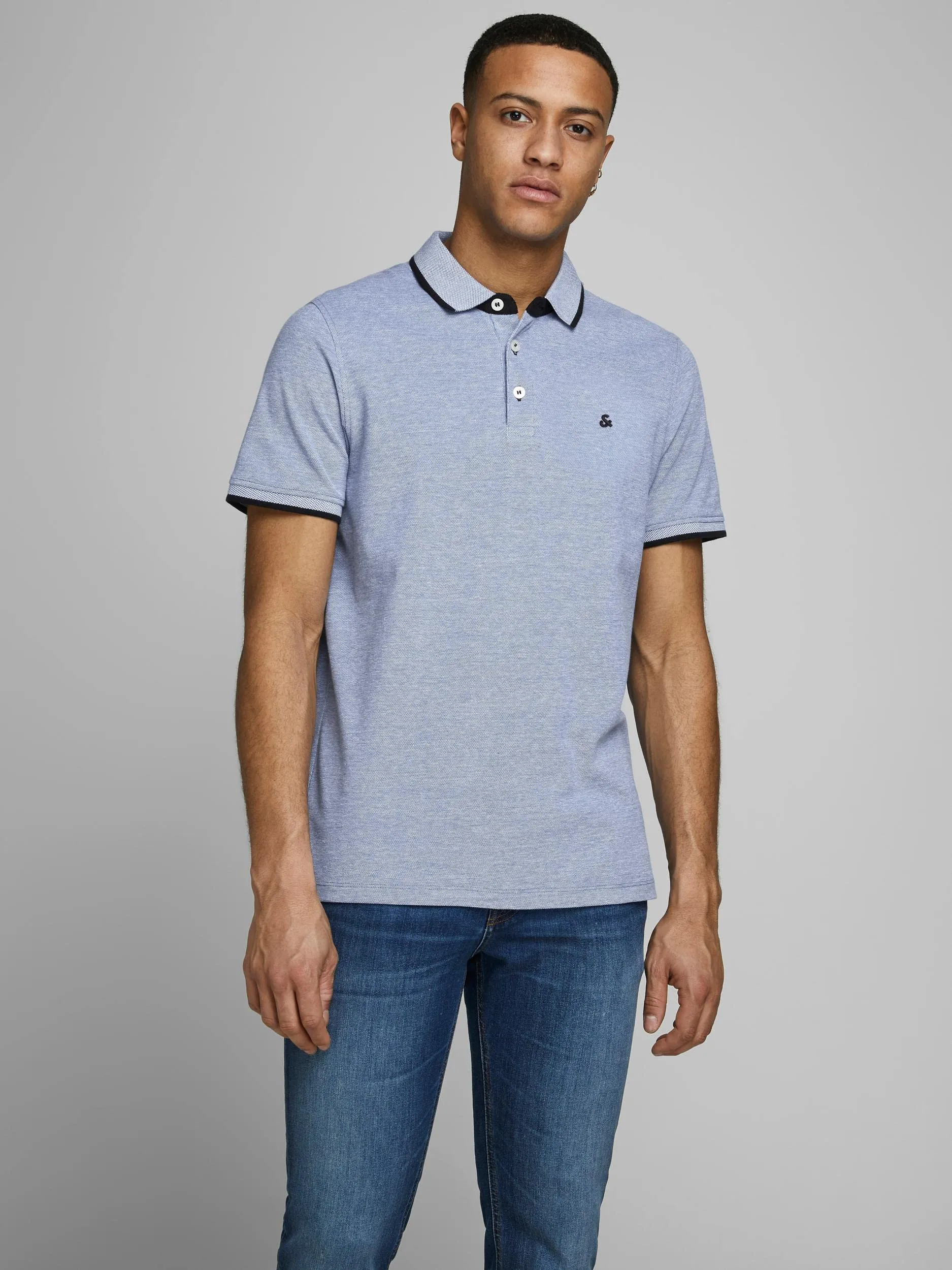 Jack & Jones JJEPAULOS Polo Shirt 2-Pack, White/Bright Cobalt, S - immagine 2