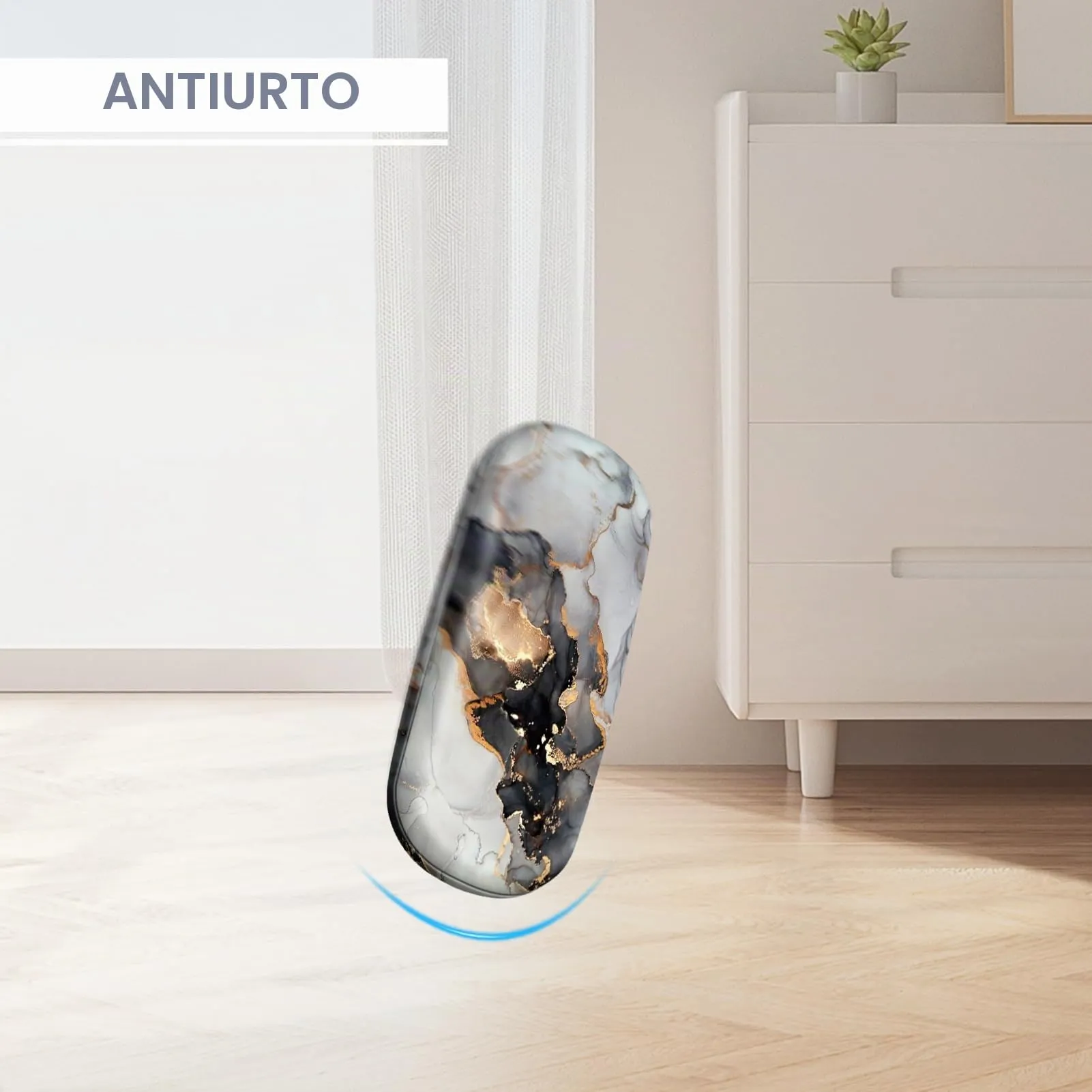 FINTIE Custodia Occhiali Rigida in Ecopelle, Marmo Nero, Dimensione S - immagine 5