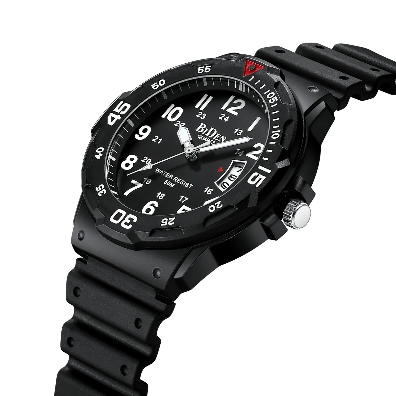 HANPOSH Orologio Uomo Analogico al Quarzo Impermeabile con Data e Quadrante Luminoso R009 - immagine 3