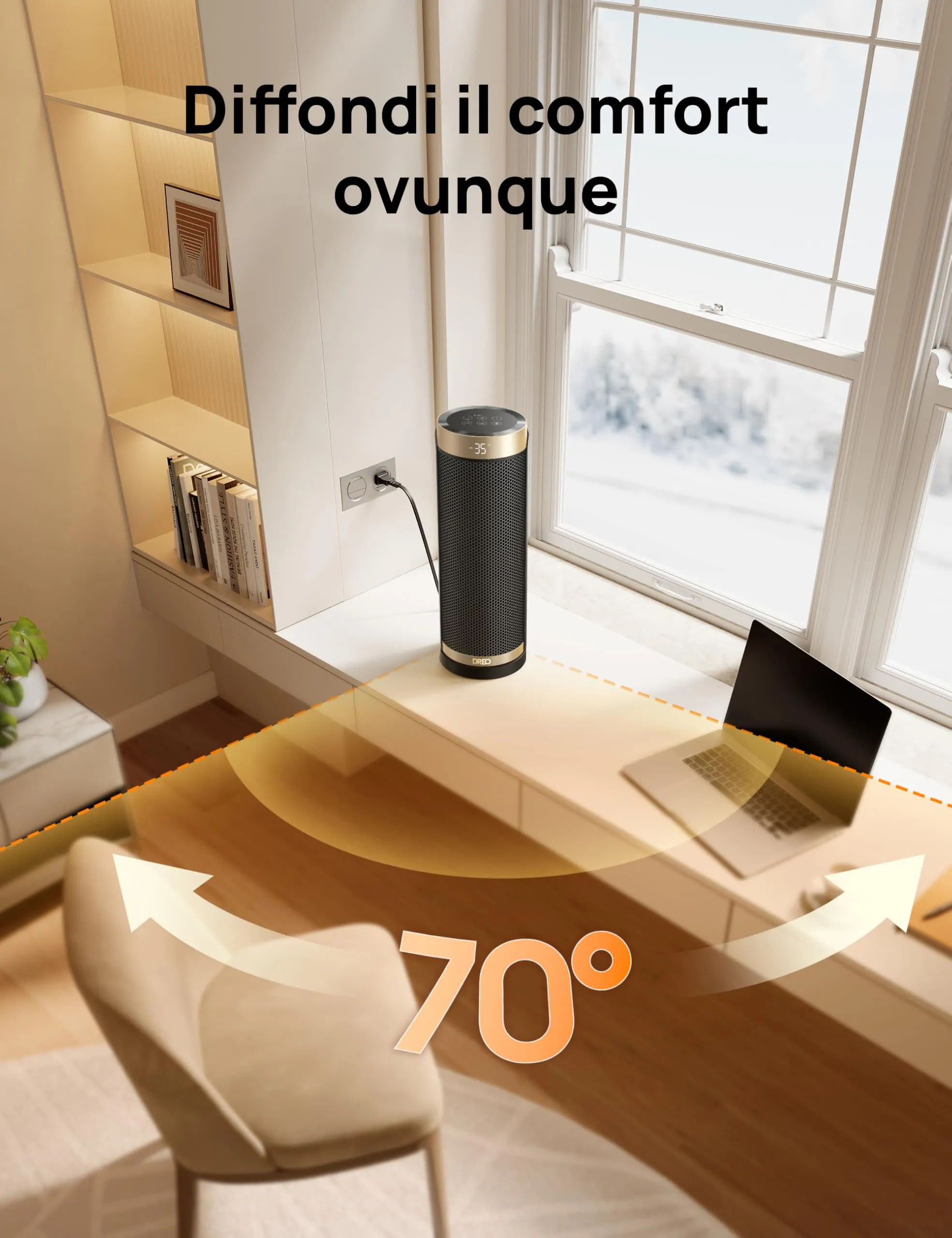 Dreo DR-HSH003 Termoventilatore in Ceramica 1800W con Telecomando, Termostato e Timer - immagine 5