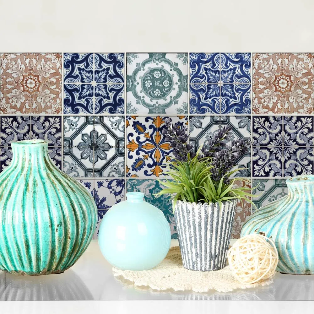 RE-COVERTILES Adesivi Piastrelle in PVC per Cucina e Bagno, 24 Pz 10x10 cm, PS00004 - immagine 1