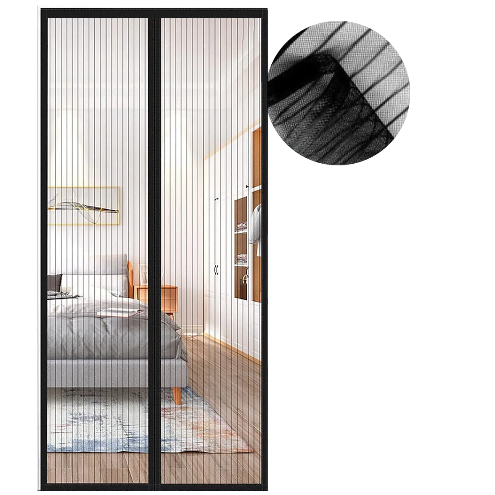 Meet Beauty Zanzariera Magnetica per Porte, 60x180 cm, Nero - immagine 1