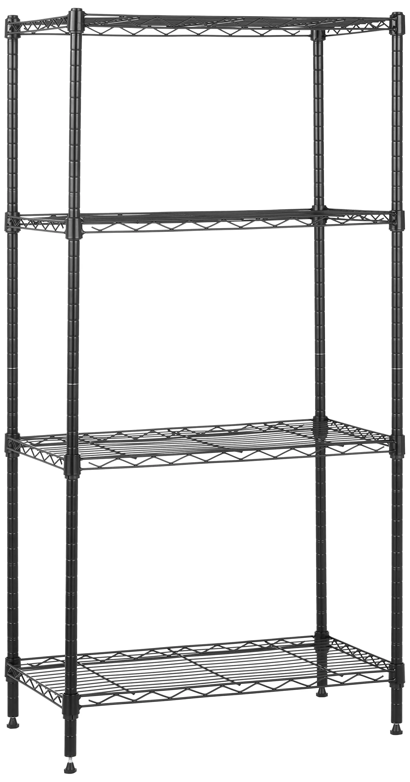 Amazon Basics Scaffaliera a 4 ripiani, Nero, 34 x 59 x 122 cm - immagine 1