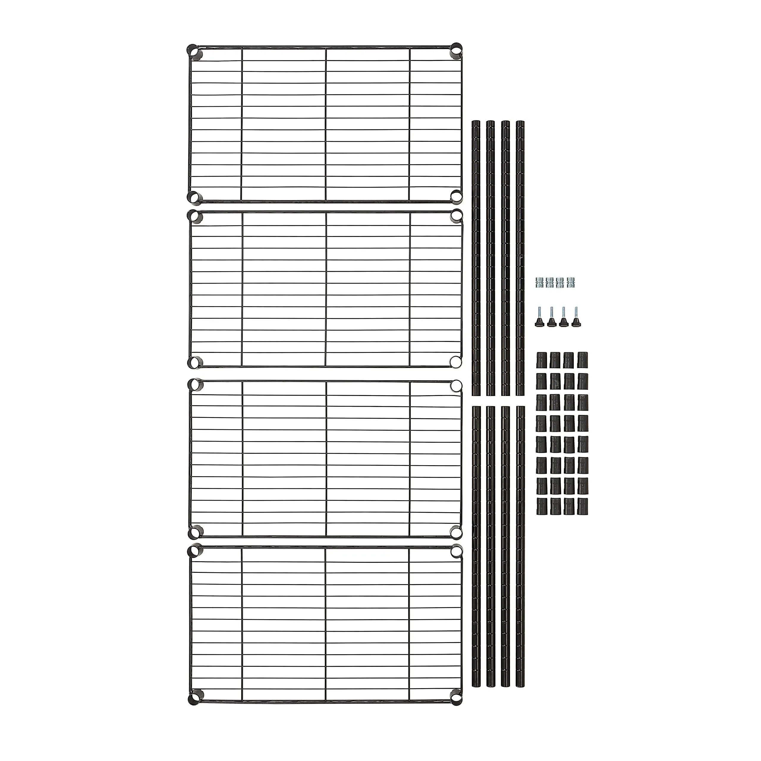Amazon Basics Scaffaliera a 4 ripiani, Nero, 34 x 59 x 122 cm - immagine 7
