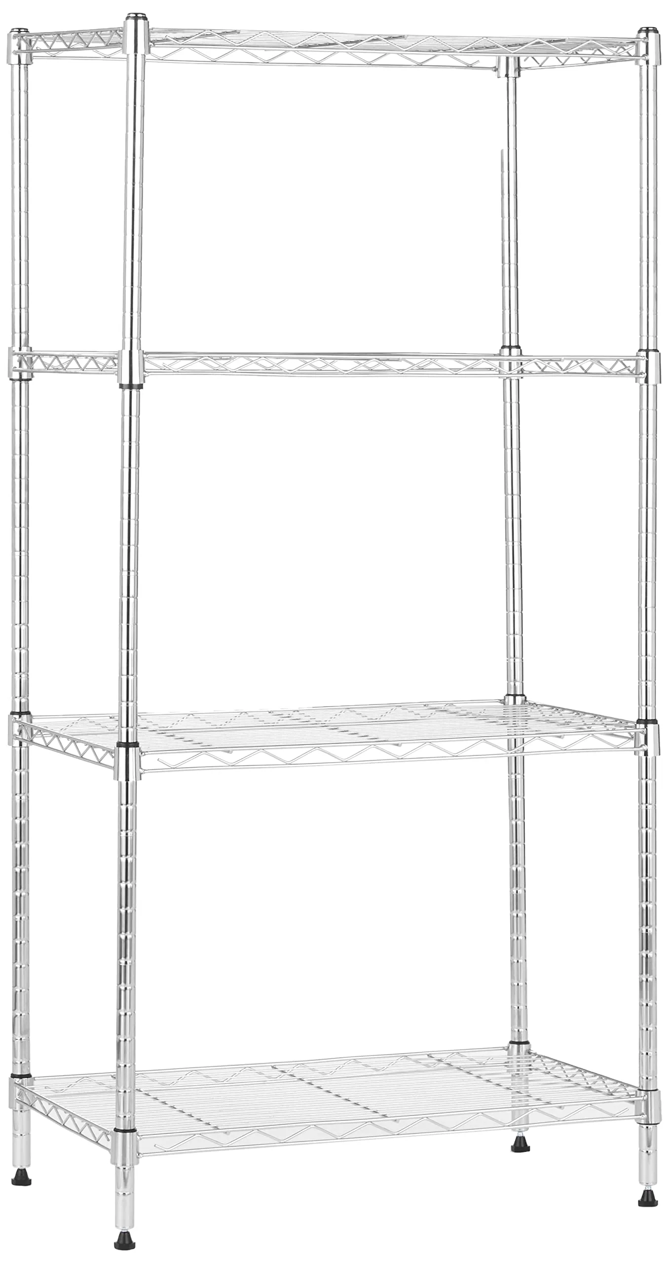 Amazon Basics Scaffaliera a 4 ripiani, Cromo, 34 x 59 x 122 cm - immagine 1