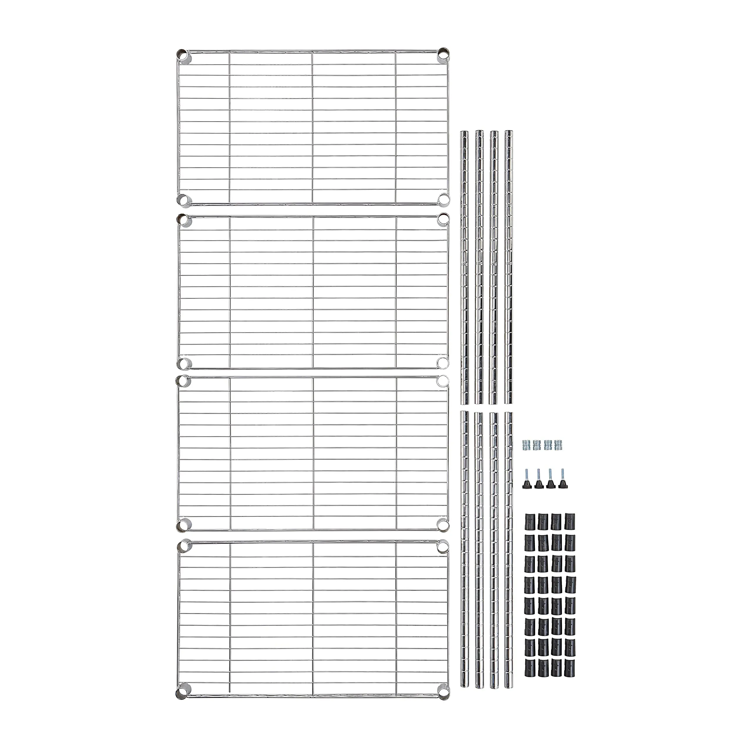 Amazon Basics Scaffaliera a 4 ripiani, Cromo, 34 x 59 x 122 cm - immagine 7