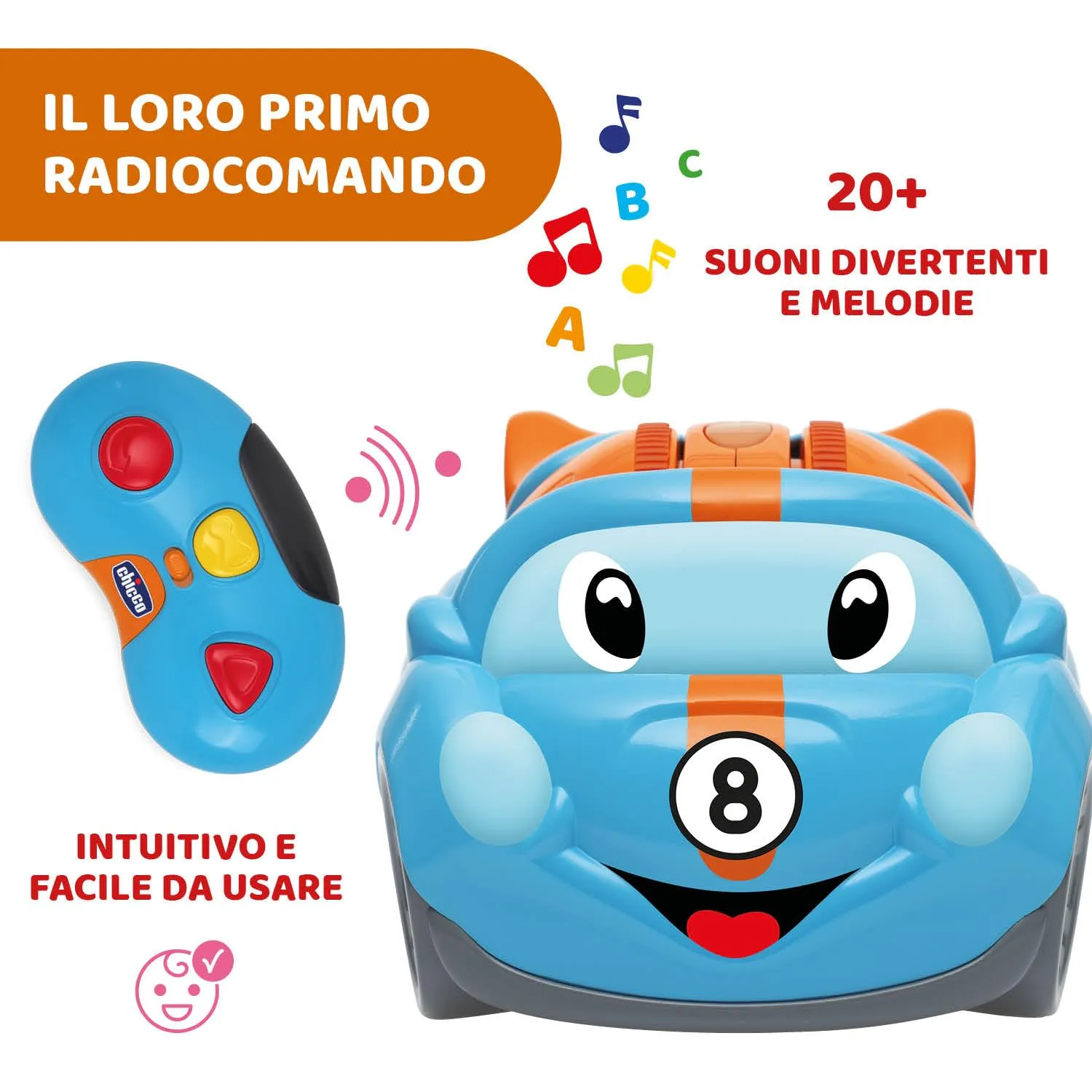 Chicco Turboball Coupé RC Macchina Telecomandata con Radiocomando a Infrarossi, 18 Mesi - 4 Anni - immagine 3