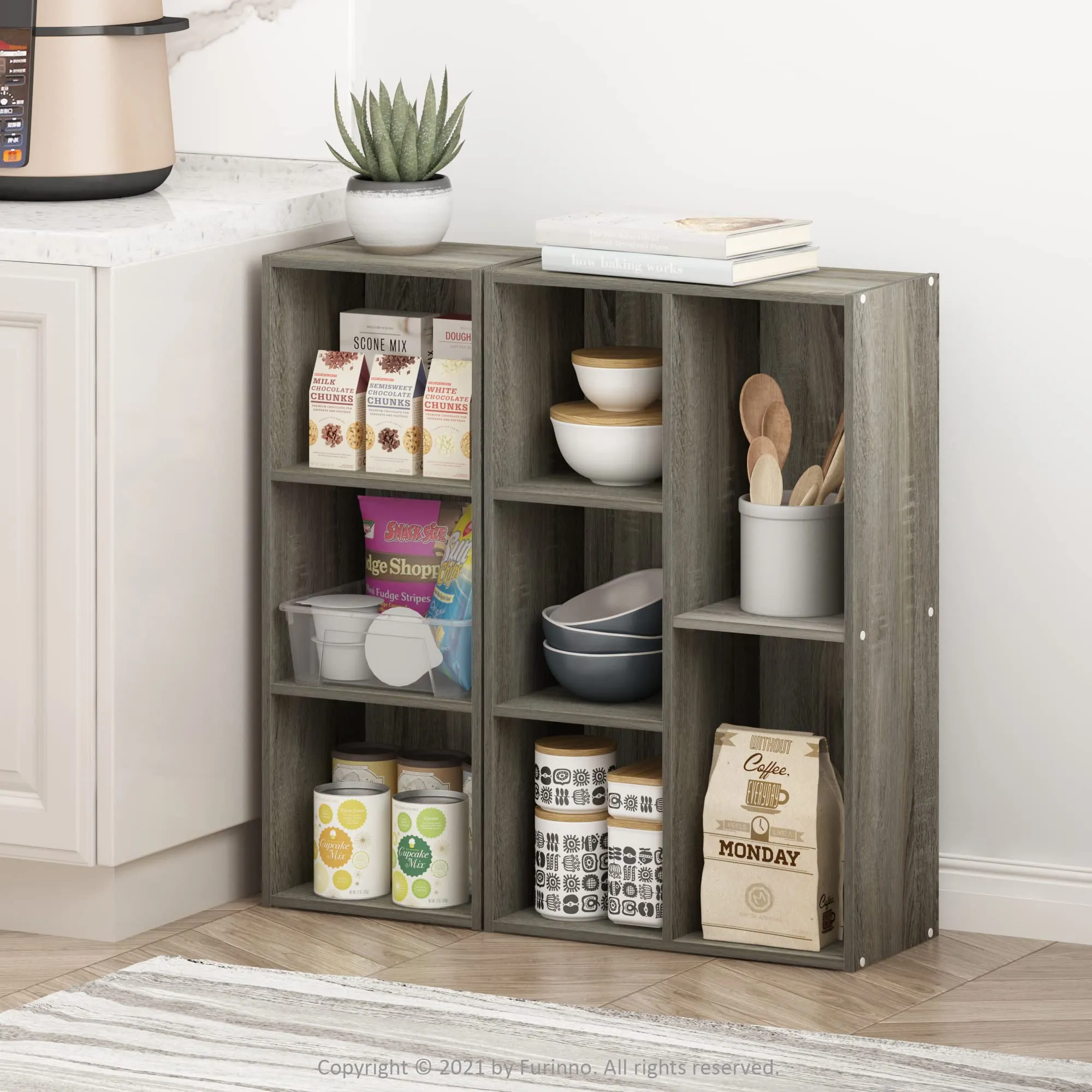 Furinno Luder 5-Cube Scaffale Aperto, Rovere Francese - immagine 2