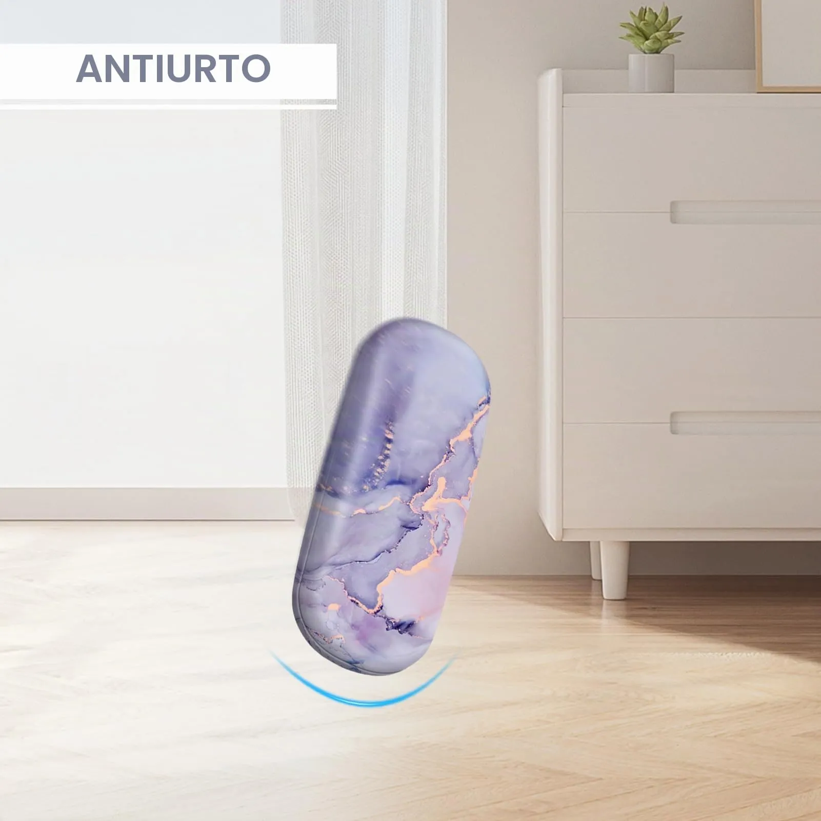 FINTIE Custodia Occhiali Rigida in Ecopelle, Marmo Viola - immagine 6