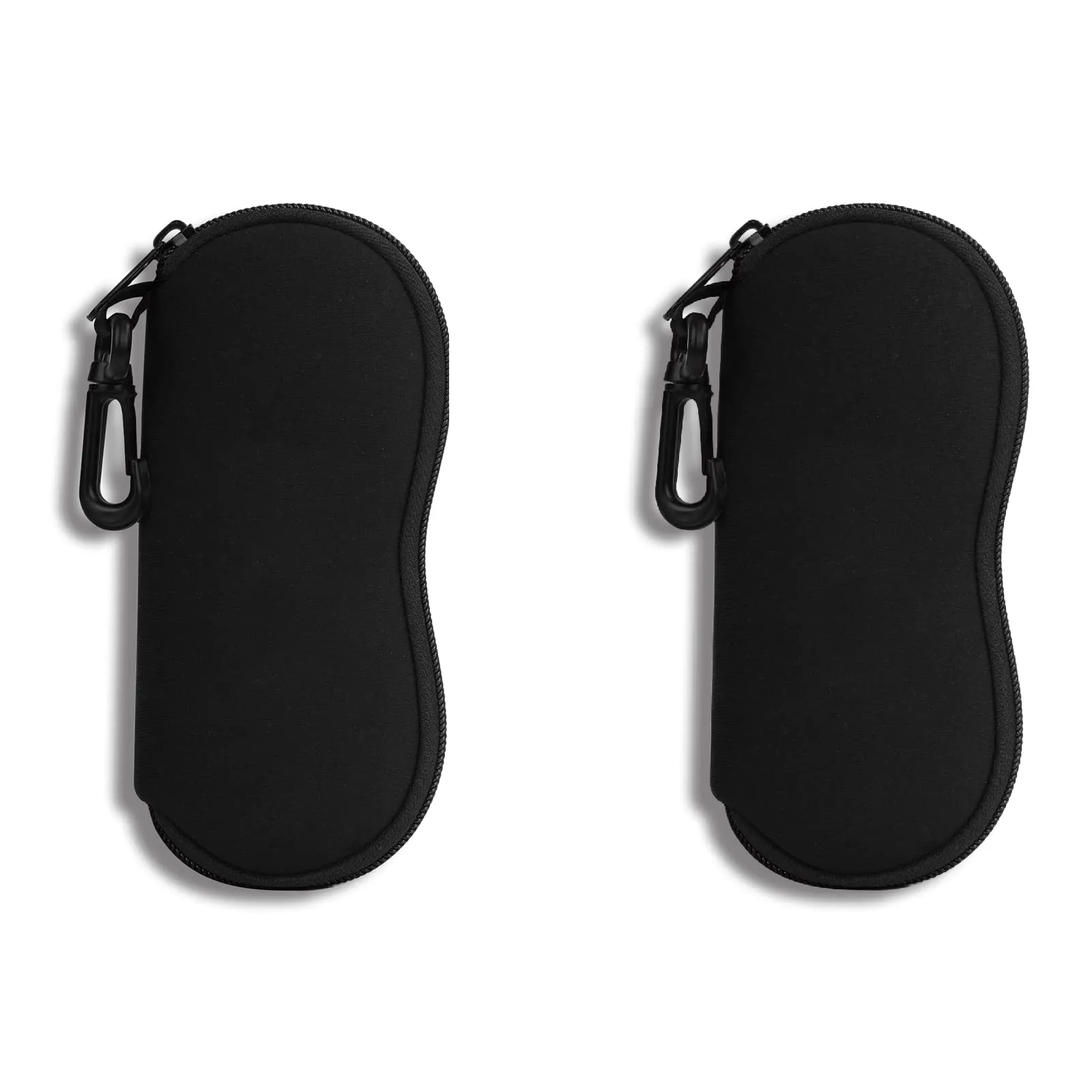 Hion Custodia per occhiali da sole in neoprene con cerniera e clip da cintura, confezione da 2 pezzi - immagine 1