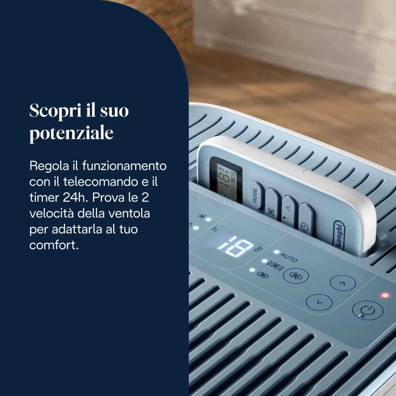 De'Longhi Pinguino Compact ES72 YOUNG Condizionatore Portatile 8.300 BTU/h, 2.1 kW, Bianco - immagine 5