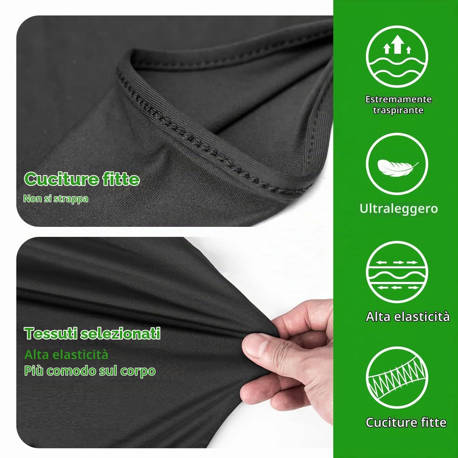 LONGKING Passamontagna Antivento Traspirante Verde Militare - immagine 7
