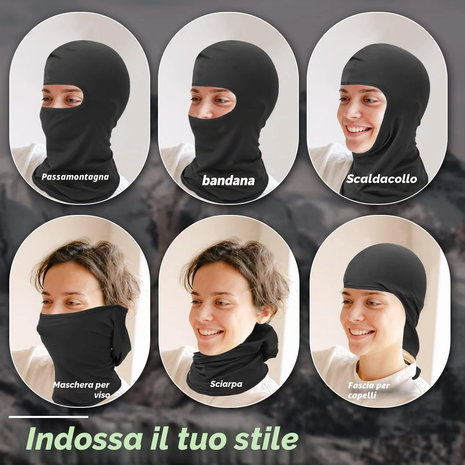 LONGKING Passamontagna Antivento Traspirante Verde Militare - immagine 8