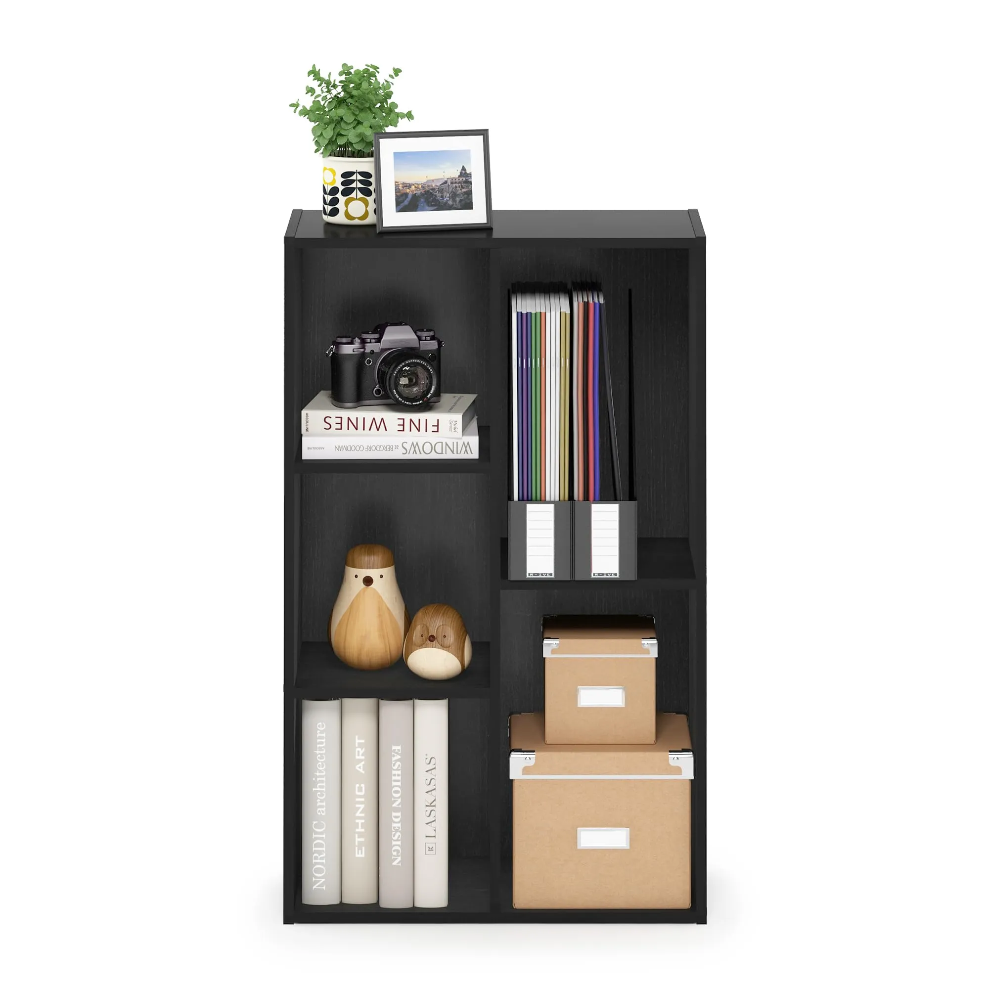 Furinno Luder 5-Cube Scaffale Aperto, Legno Nero - immagine 5