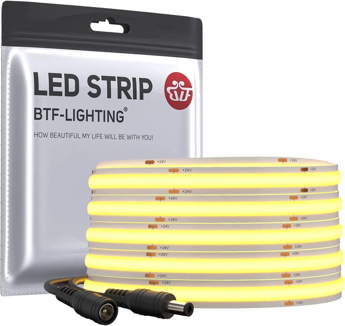 BTF-LIGHTING FCOB LED Strip 12V Natural White 4000K 5M 336LEDs/m - immagine 1