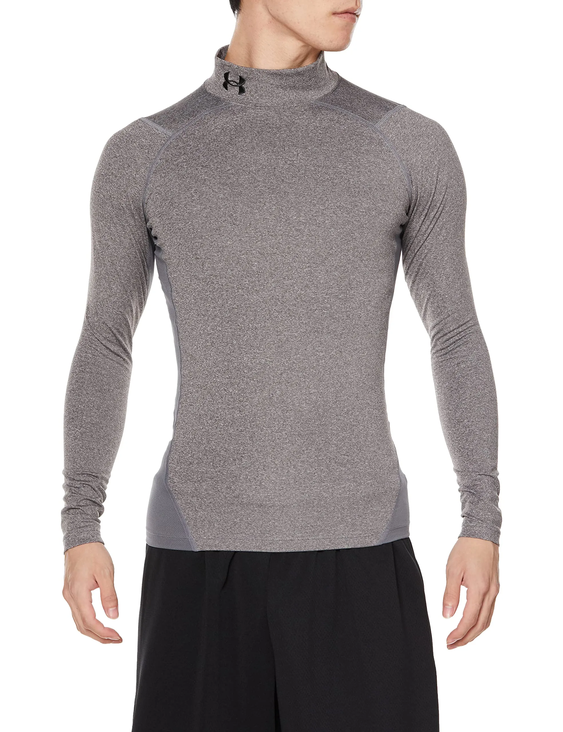 Under Armour ColdGear Armour Compression Mock Long-Sleeves - Charcoal Light Heather/Black - 4XL - immagine 2