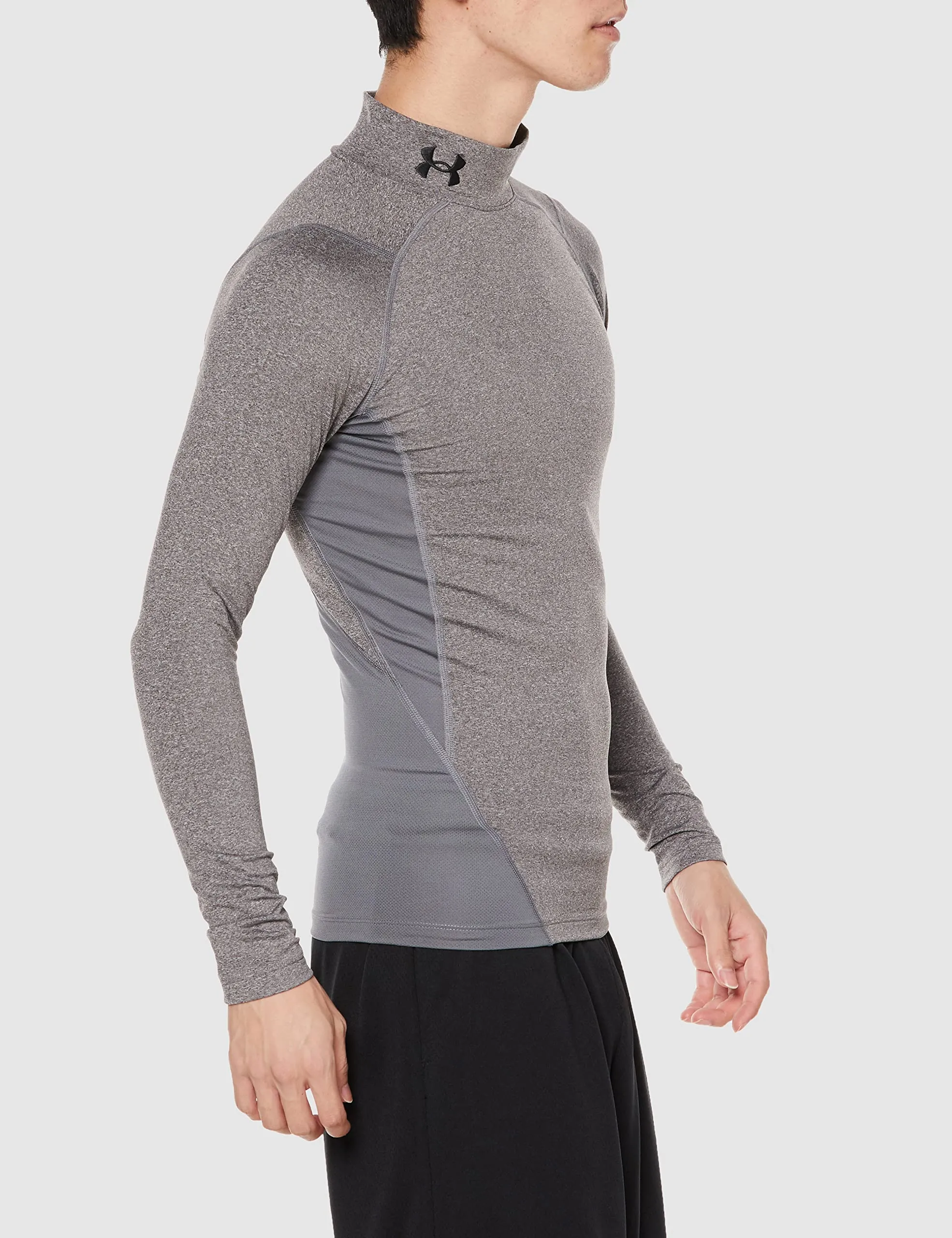 Under Armour ColdGear Armour Compression Mock Long-Sleeves - Charcoal Light Heather/Black - 4XL - immagine 3