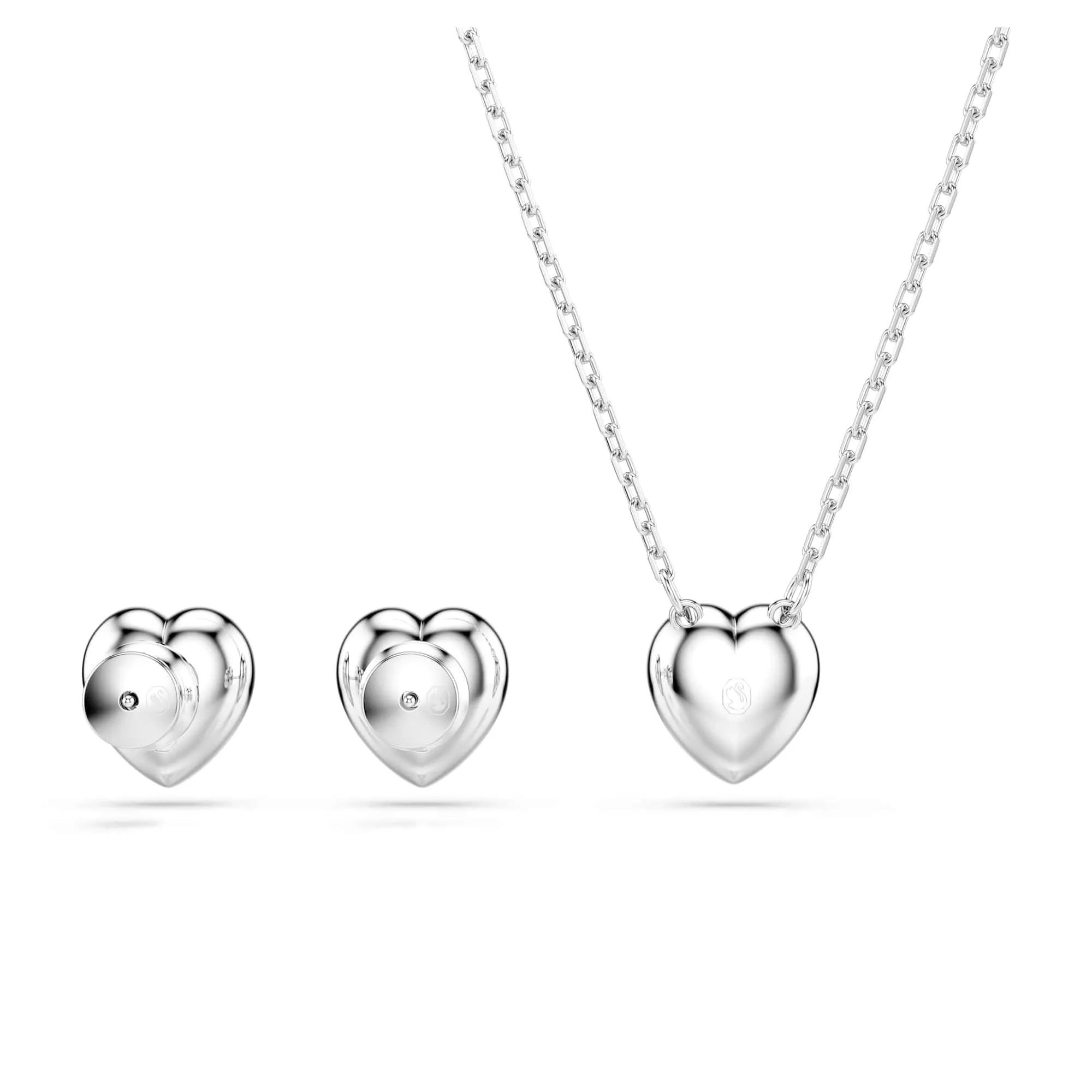 Swarovski Ariana Grande x Swarovski Set Collana Pendente e Orecchini Cuore Bianco Placcato Rodio - immagine 4