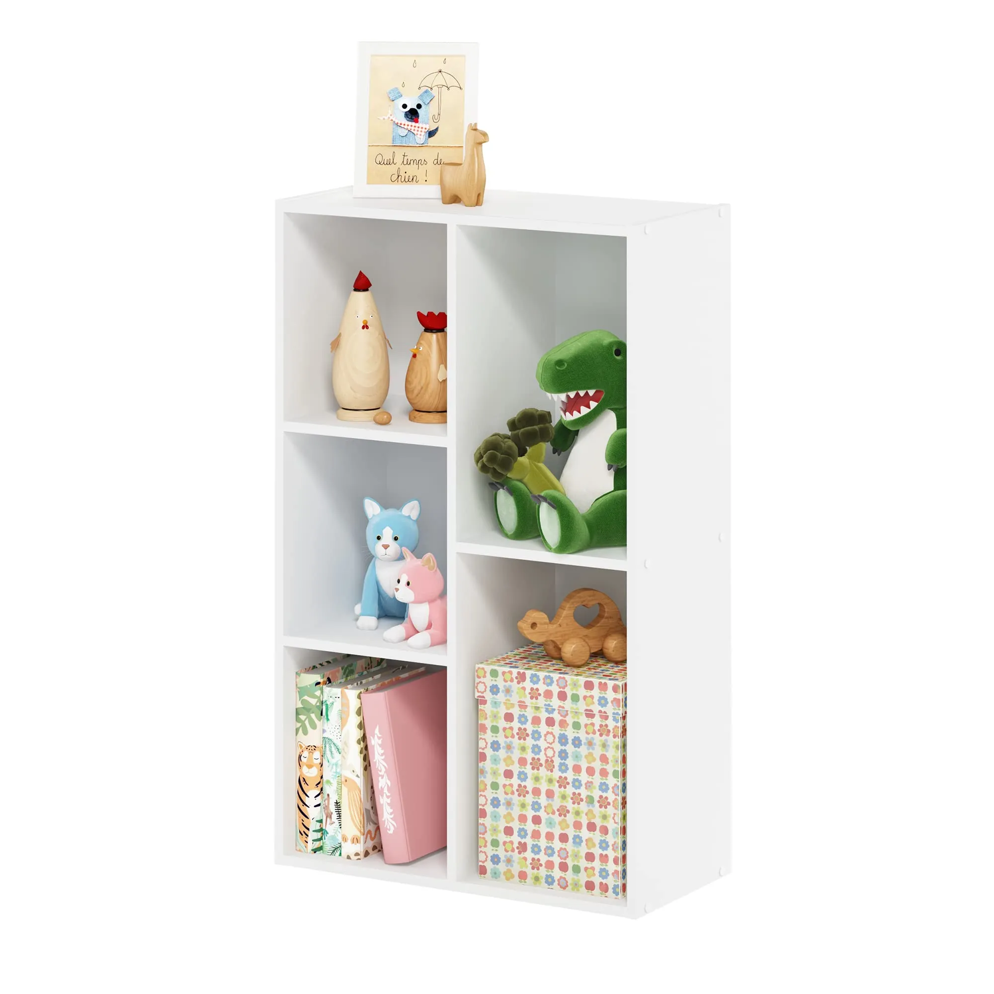Furinno Luder 5-Cube Open Shelf, White - immagine 1