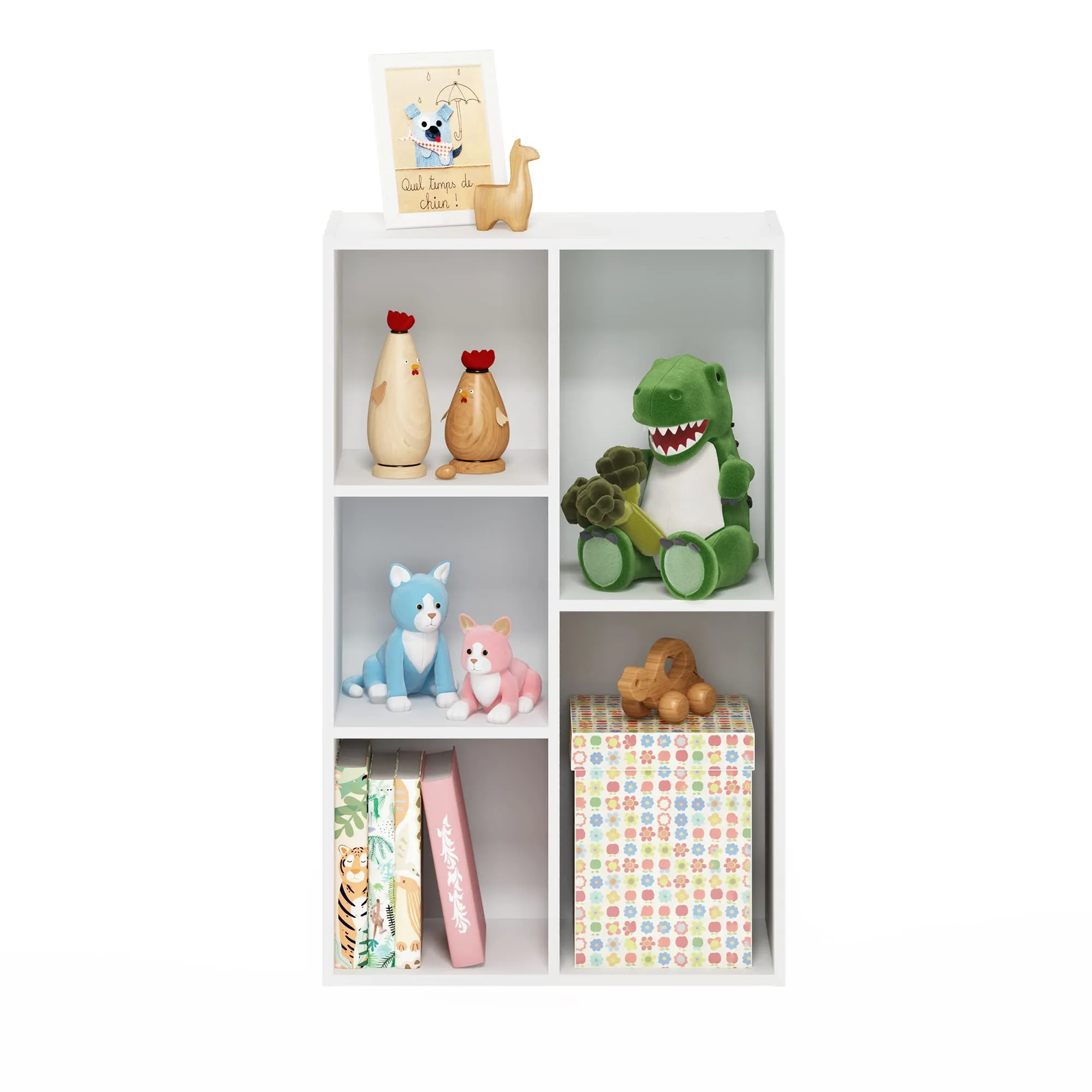 Furinno Luder 5-Cube Open Shelf, White - immagine 6