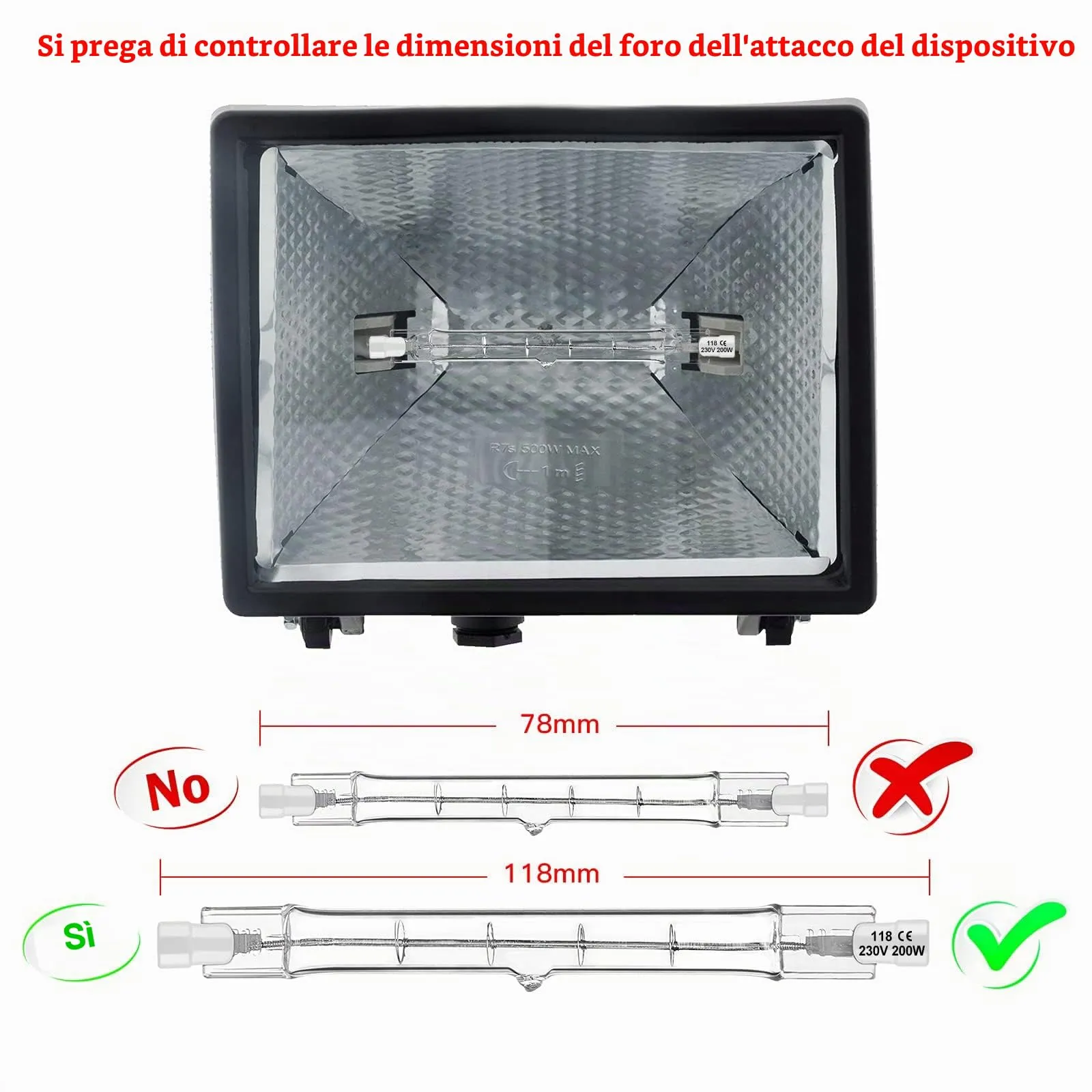 Jaenmsa Lampadina Alogena R7S 118mm, 400W 230V, Dimmerabile, Bianco Caldo 2700K, Confezione da 5 - immagine 5