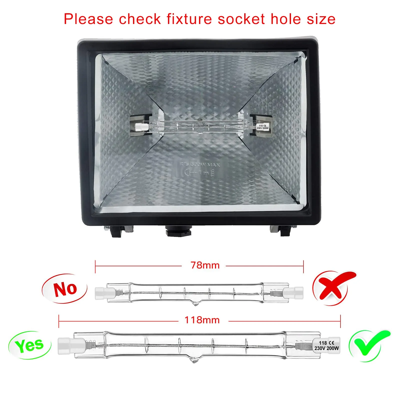 Jaenmsa R7S 118mm Lampadina Alogena, 150W, 2700K, 230V, Confezione da 5 - immagine 5
