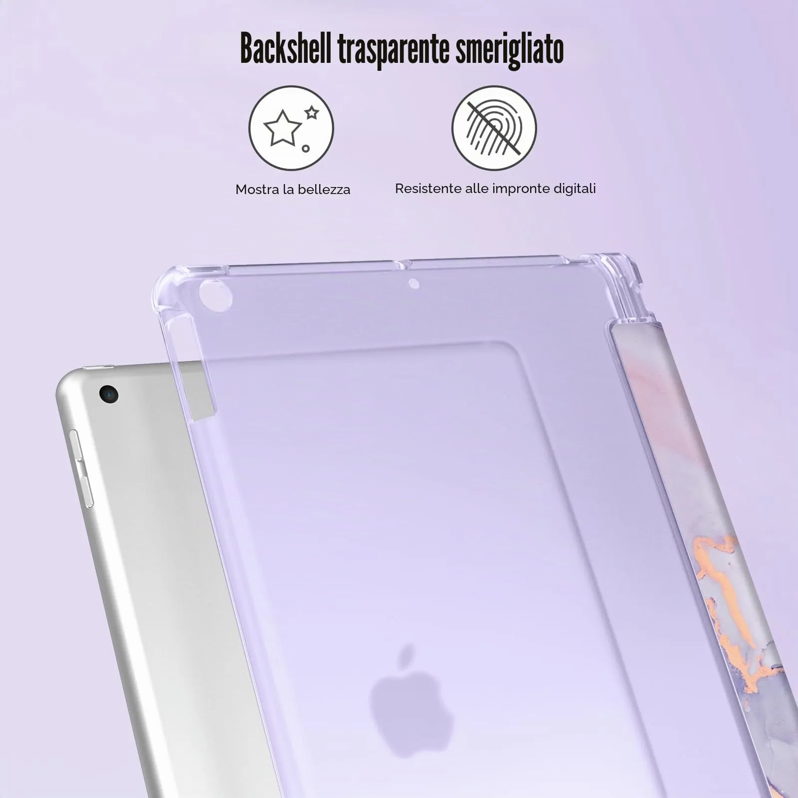 FINTIE Cover per iPad 10.2 Pollici (9a/8a/7a Generazione 2021/2020/2019) - Z-Lilla Marble - immagine 5