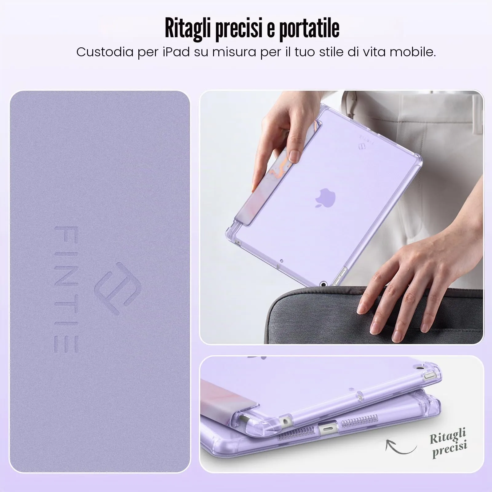 FINTIE Cover per iPad 10.2 Pollici (9a/8a/7a Generazione 2021/2020/2019) - Z-Lilla Marble - immagine 7