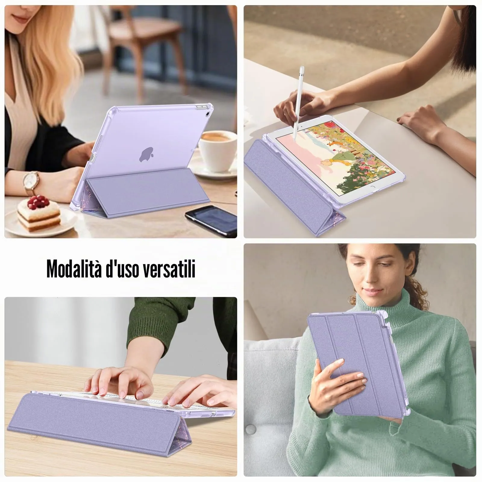 FINTIE Cover per iPad 10.2 Pollici (9a/8a/7a Generazione 2021/2020/2019) - Z-Lilla Marble - immagine 9