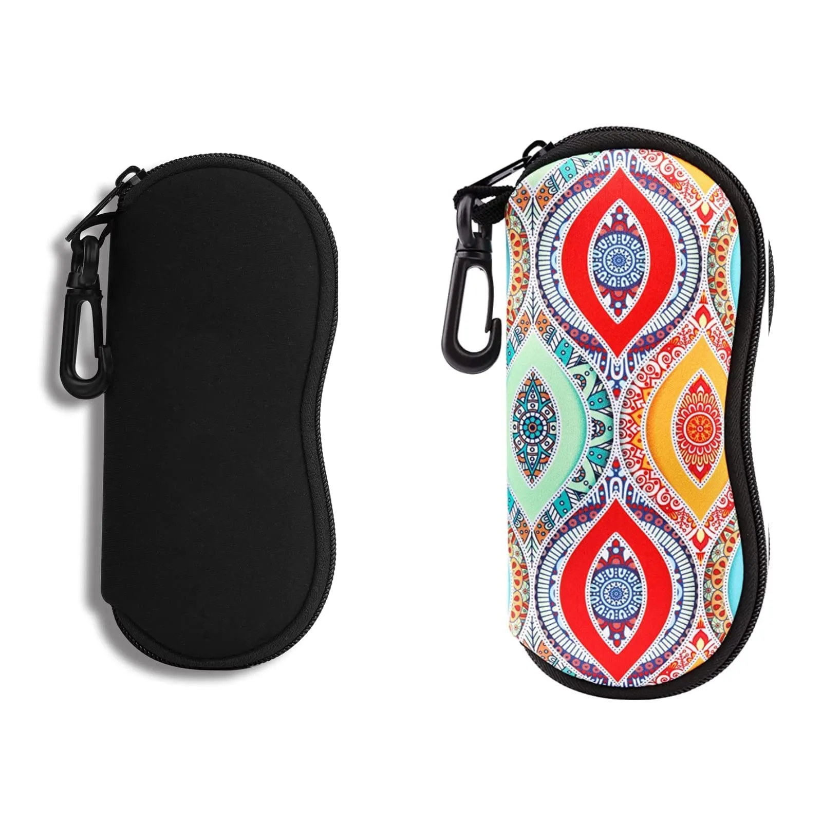 Hion Custodie per occhiali da sole in neoprene con clip da cintura e cerniera, confezione da 2 pezzi - immagine 1