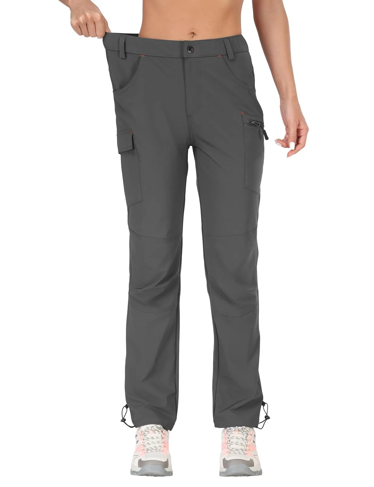 GymBrave Pantaloni Trekking Donna Cargo Capri 3/4 Estivi Grigio S - immagine 2