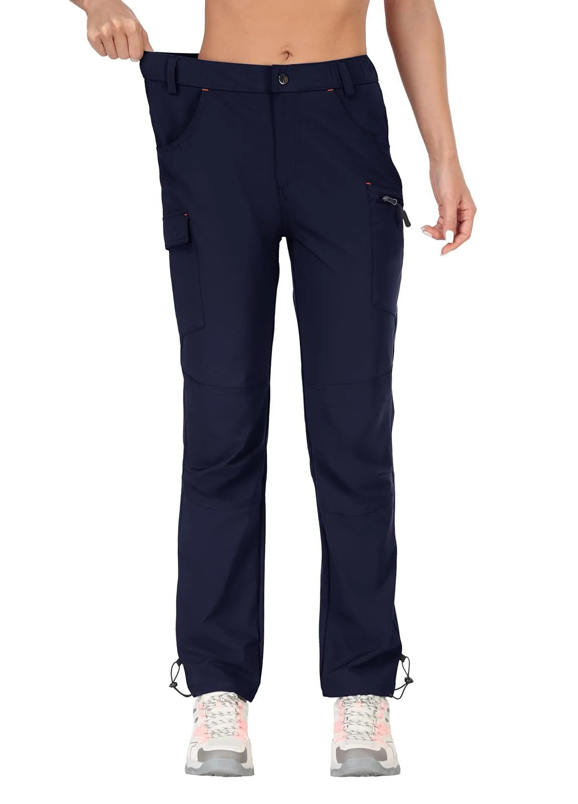 GymBrave Pantaloni Trekking Donna Cargo Capri 3/4 Estivi Blu Navy XL - immagine 2