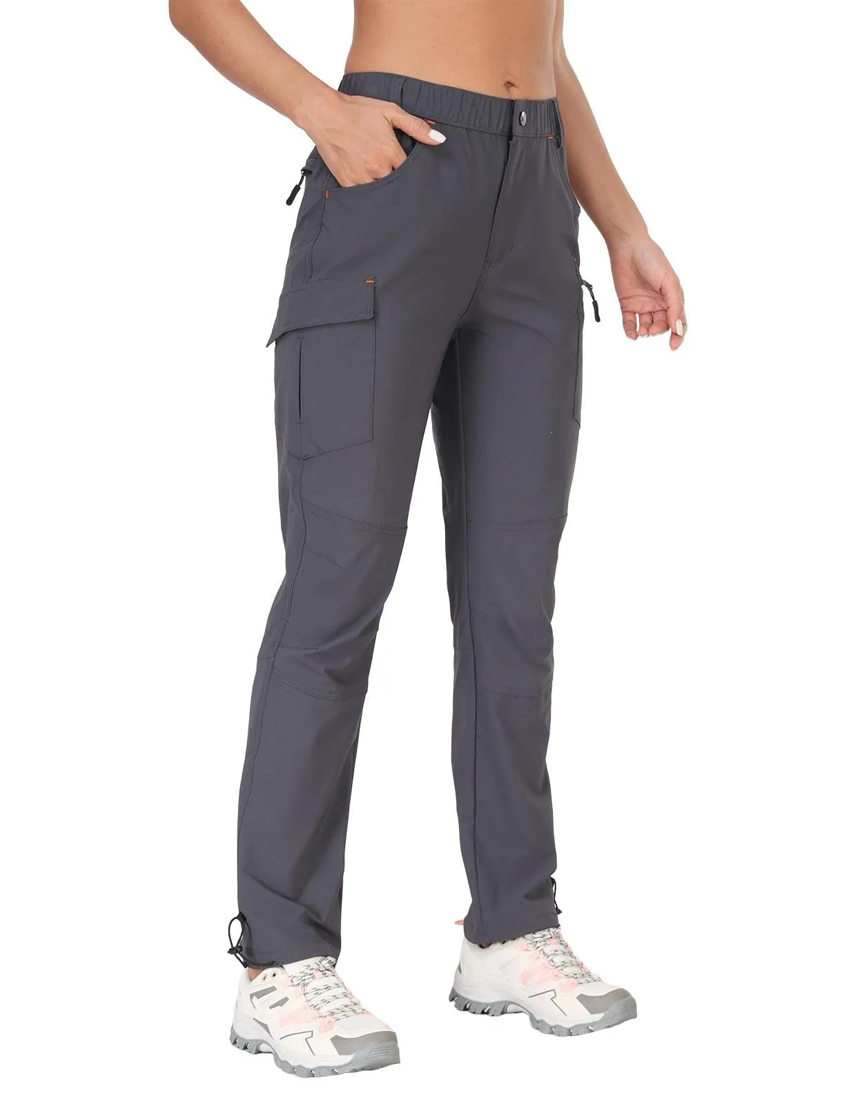 GymBrave Pantaloni Trekking Donna Cargo Capri 3/4 Estivi Grigio XL - immagine 1