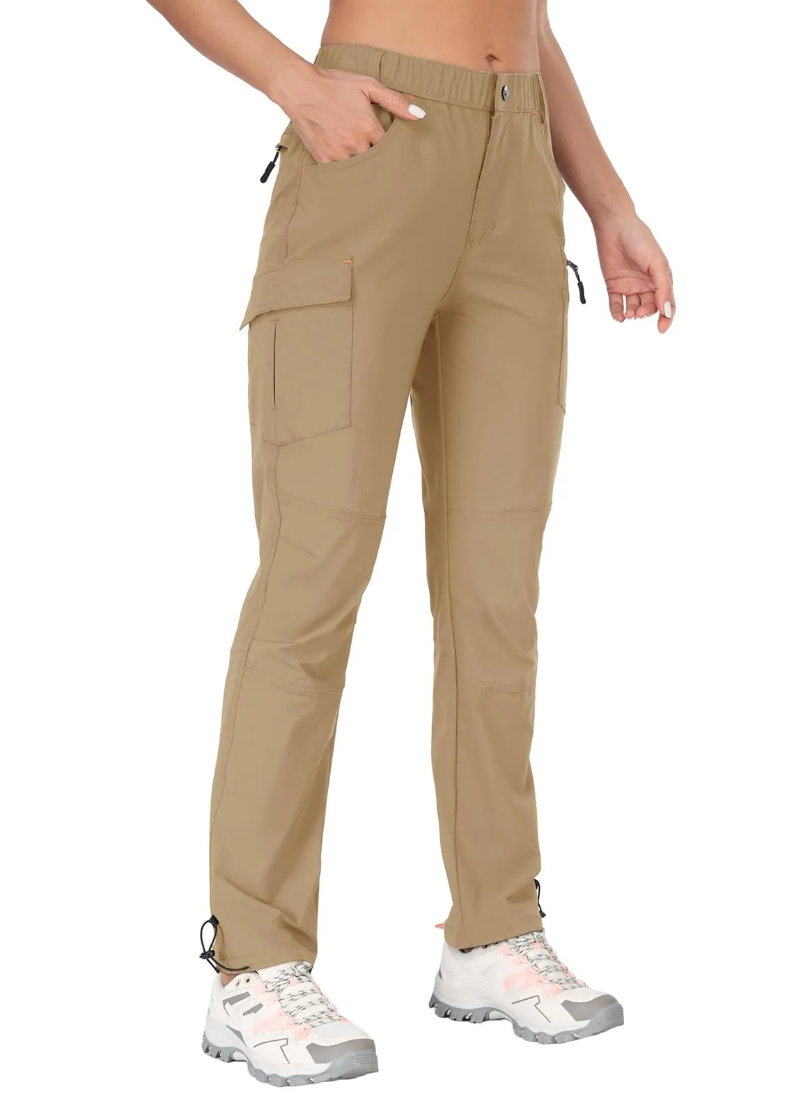 GymBrave Pantaloni Trekking Donna Cargo Capri 3/4 Estivi, Kaki, L - immagine 1